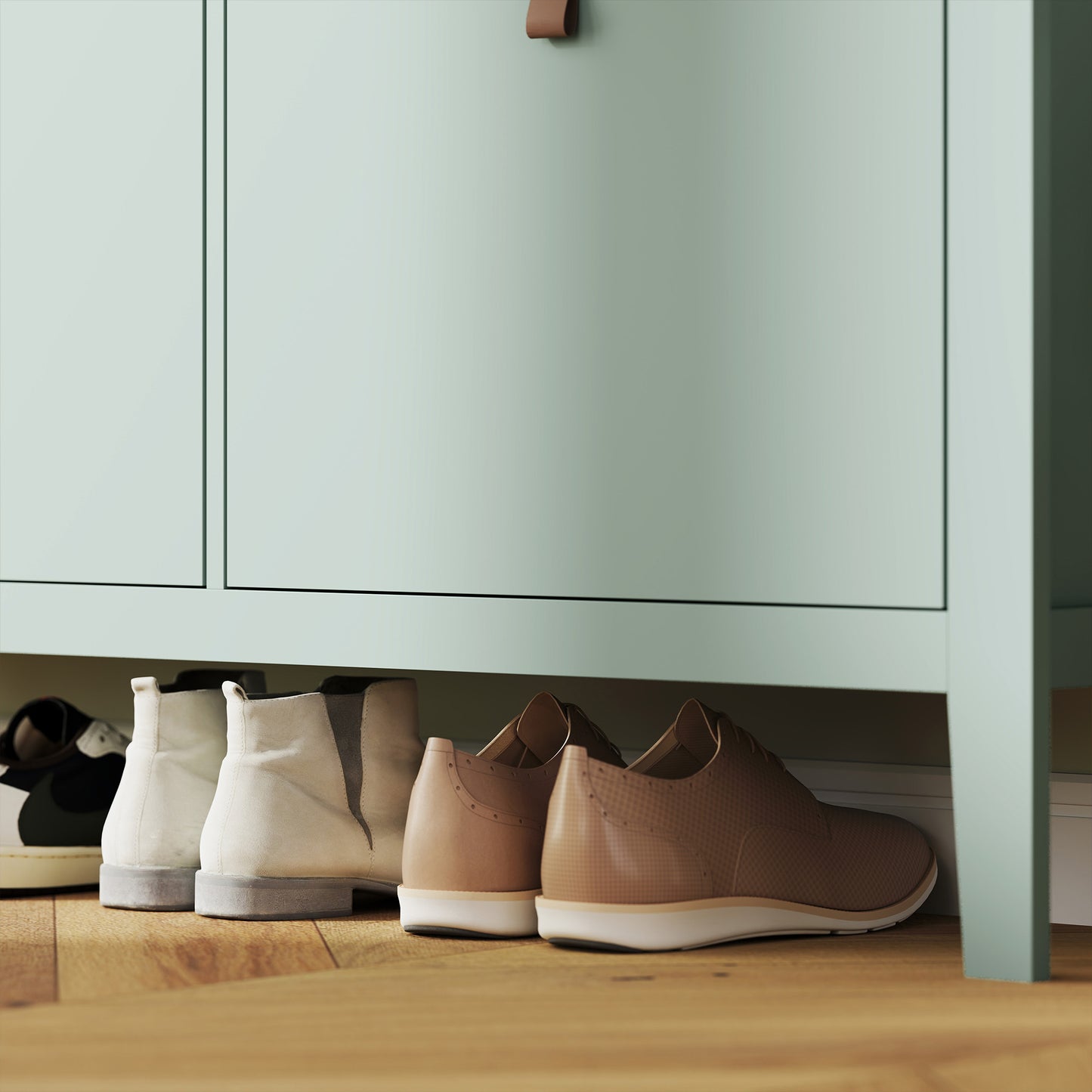 Modern Four-Drawer Shoe Cabinet - Green
