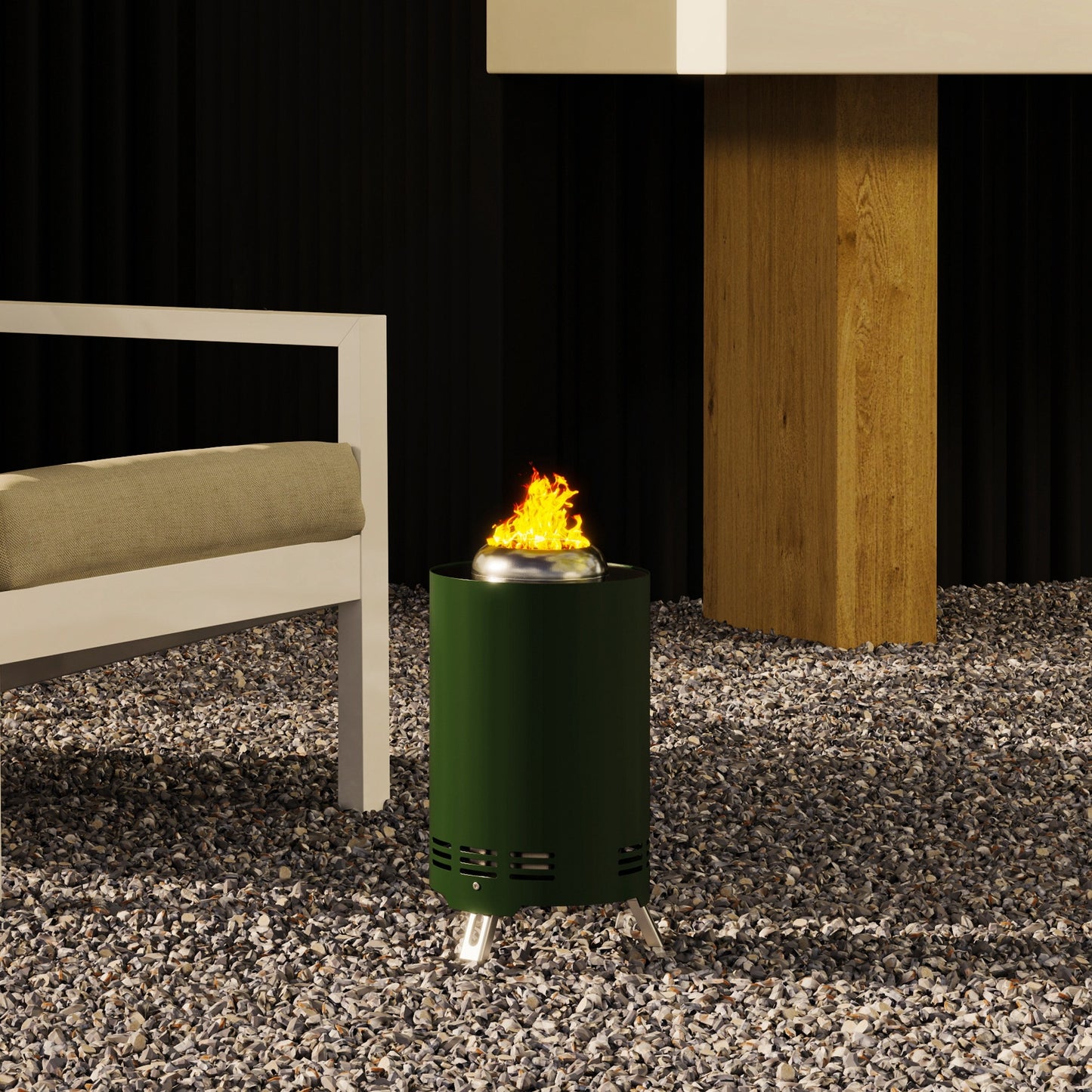 Smokeless Fire Pit, 16 x 16 cm Stainless Steel Portable Wood Burning Firepit with Poker