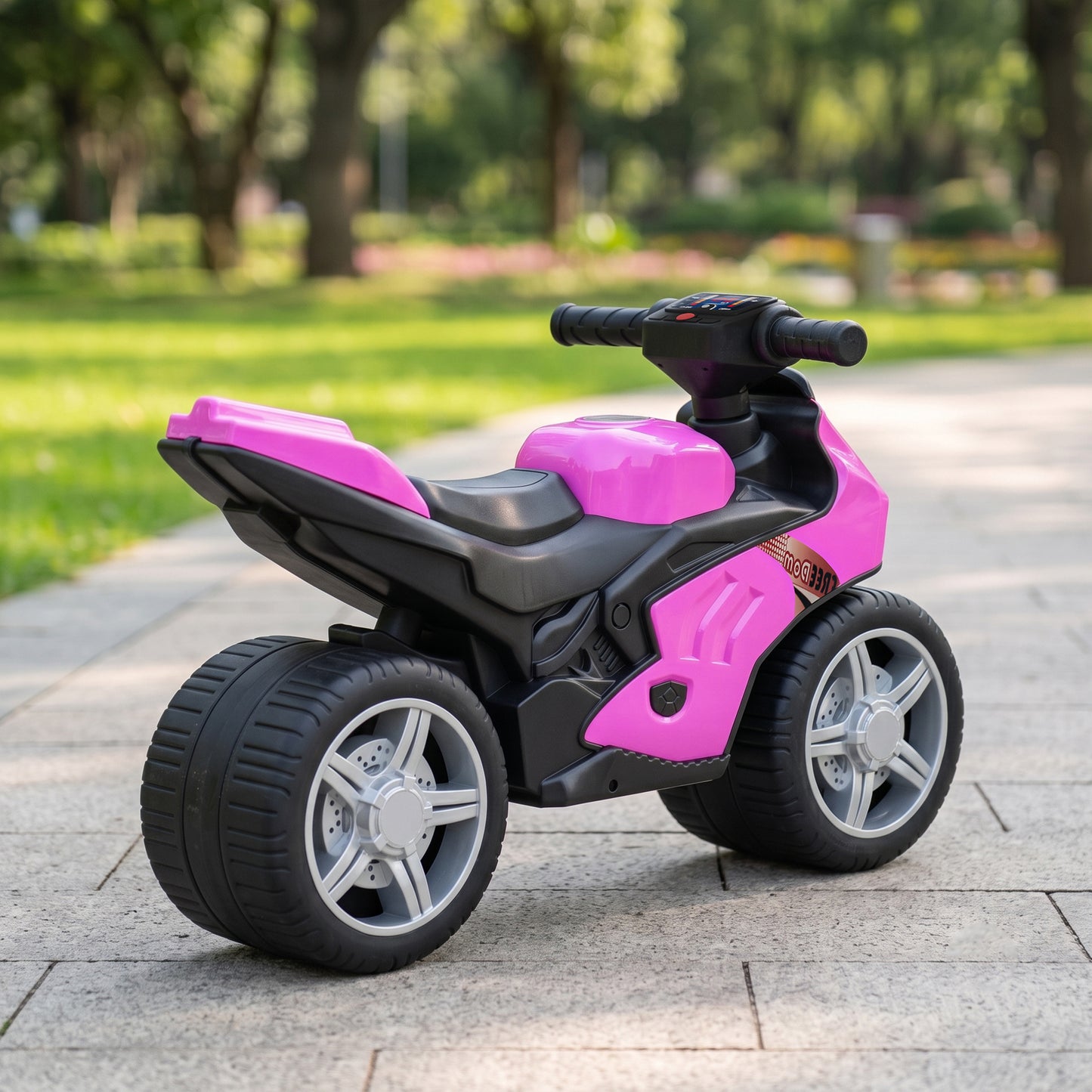 Balance Bike with Music Extra-Wide Wheels Toddler Bike for Boys Girls Pink