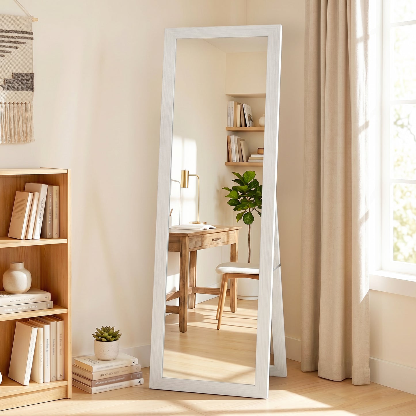 37 x 157 cm Full Length Mirror - White