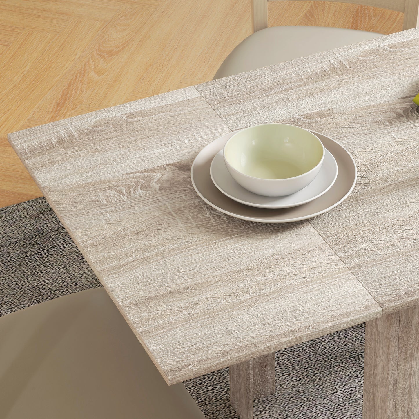 Four-Seater Drop Leaf Dining Table - Wood Effect