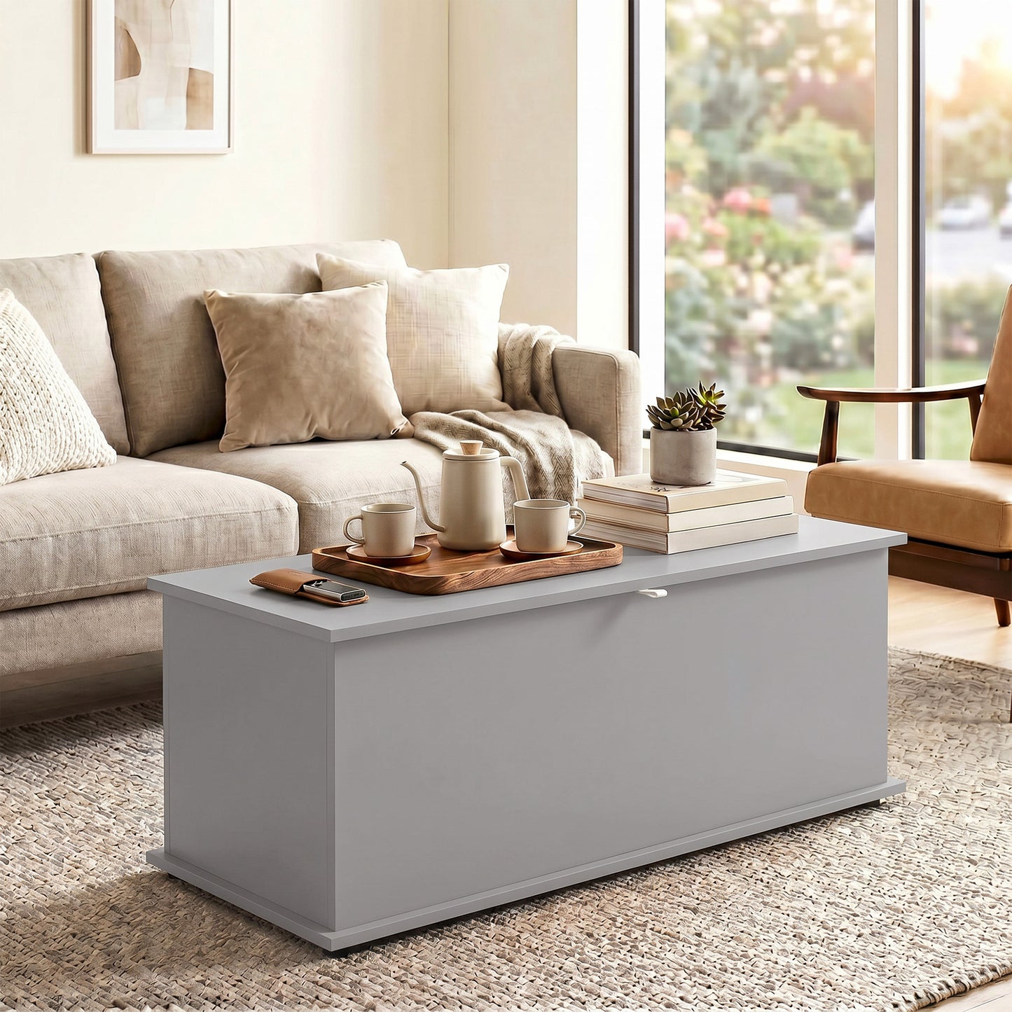 Storage Chest, Large 113L Blanket Box, Shoe Bench with Safety Hinged Lid, Storage Trunk, Bed End Bench for Bedroom, Hallway