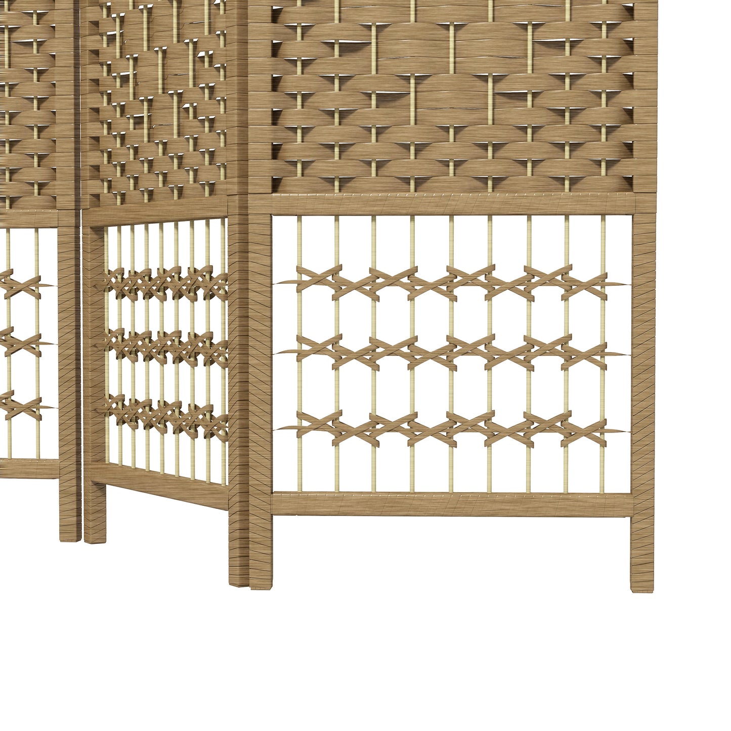 4 Panel Folding Room Divider, Privacy Screen, Paravent Partition Separator for Living Room, Bedroom, Natural