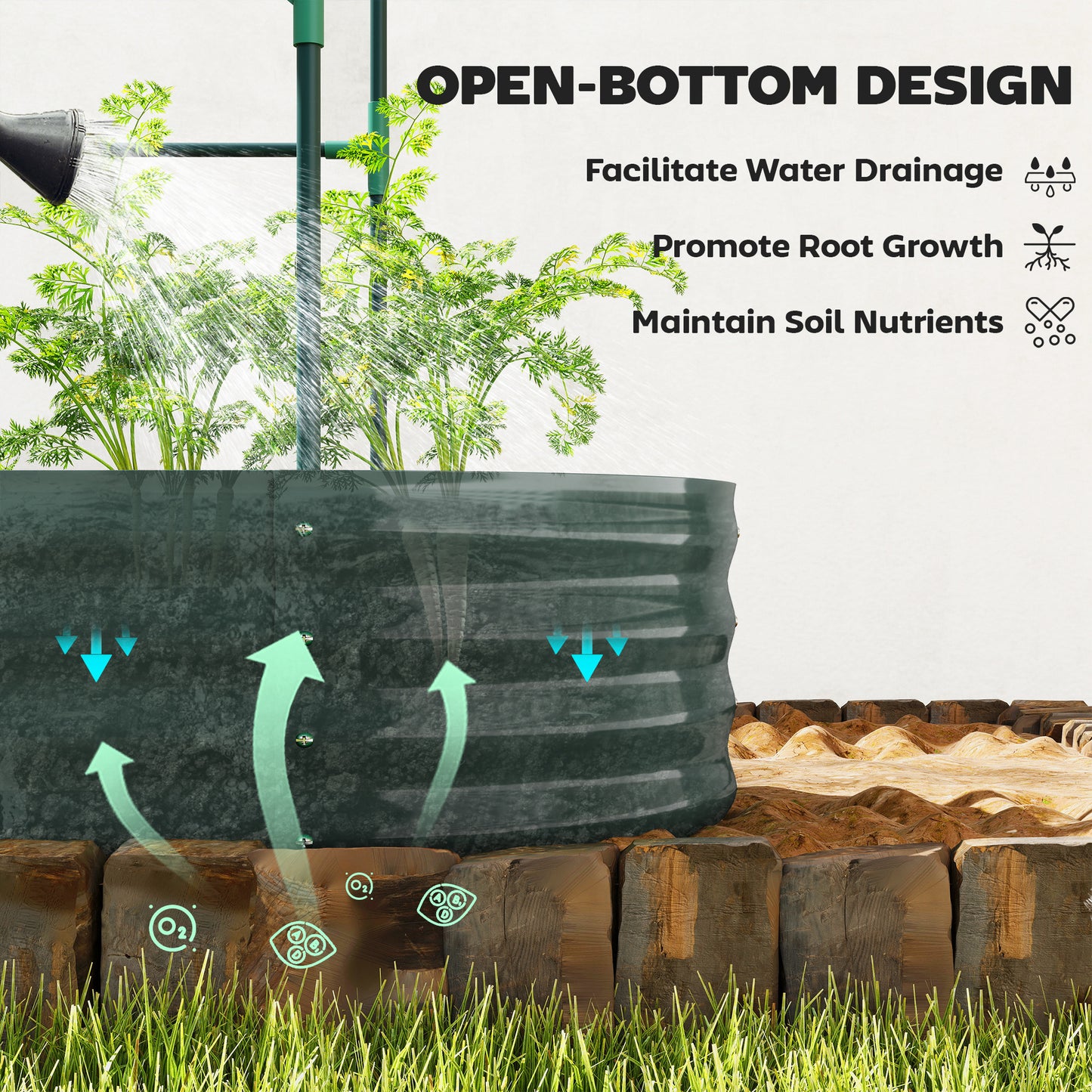 Galvanised Raised Garden Bed with Arched Trellis, 4 x 2 x 4.6ft Metal Raised Bed for Garden with Open Bottom, Dark Grey