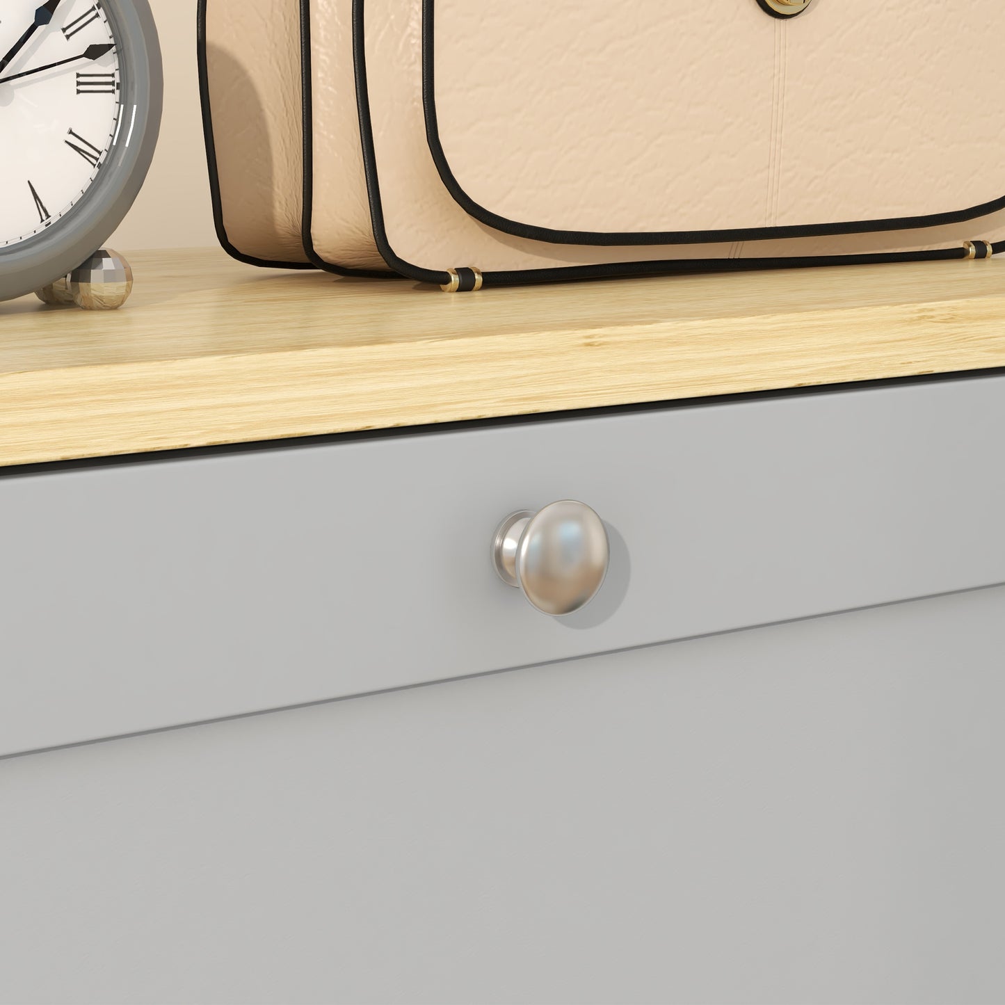 Modern Compact Three-Drawer Shoe Storage Cabinet - Grey