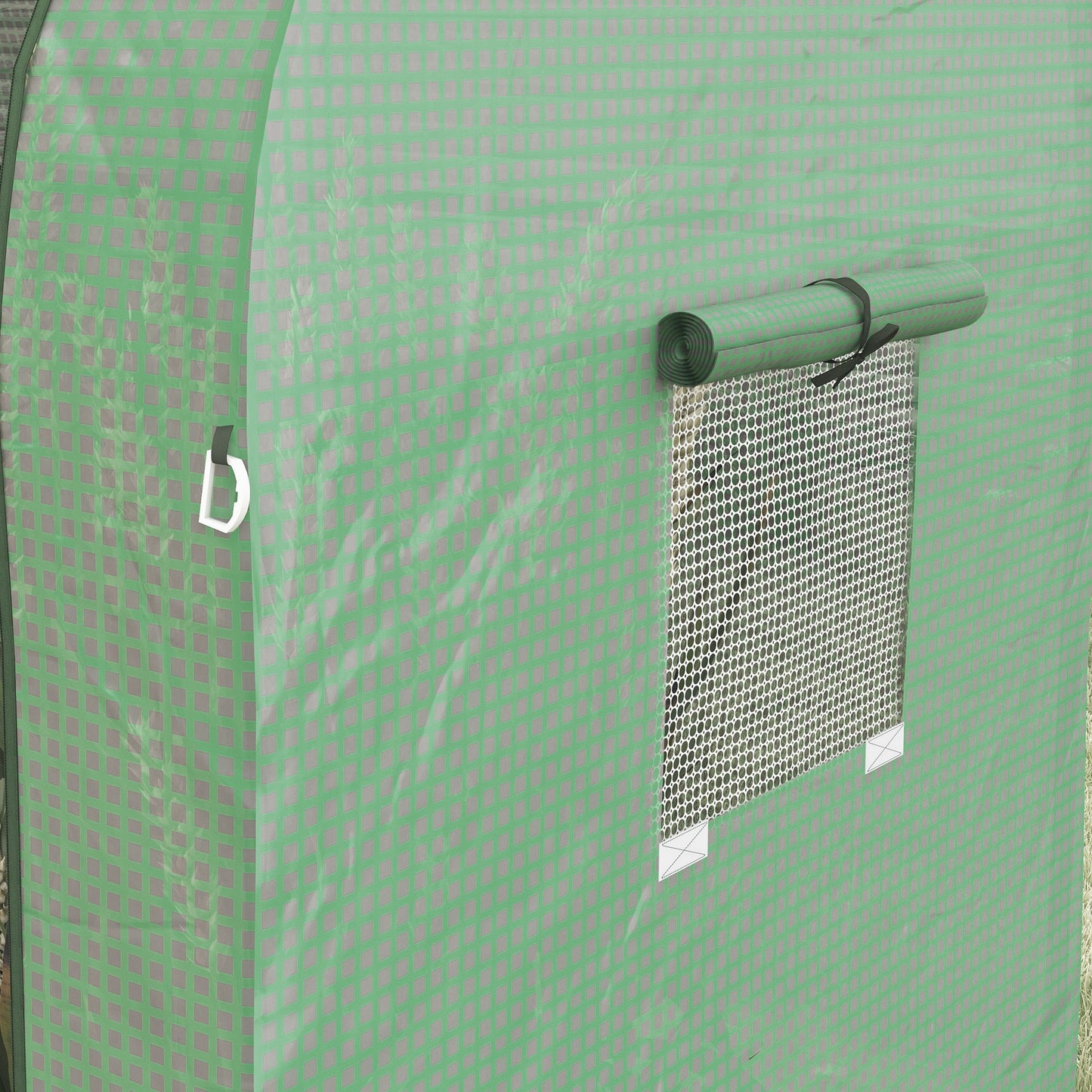 Tomato Greenhouse, Garden Growhouse with 2 Roll-up Doors and 4 Mesh Windows, Portable Indoor Outdoor Green House