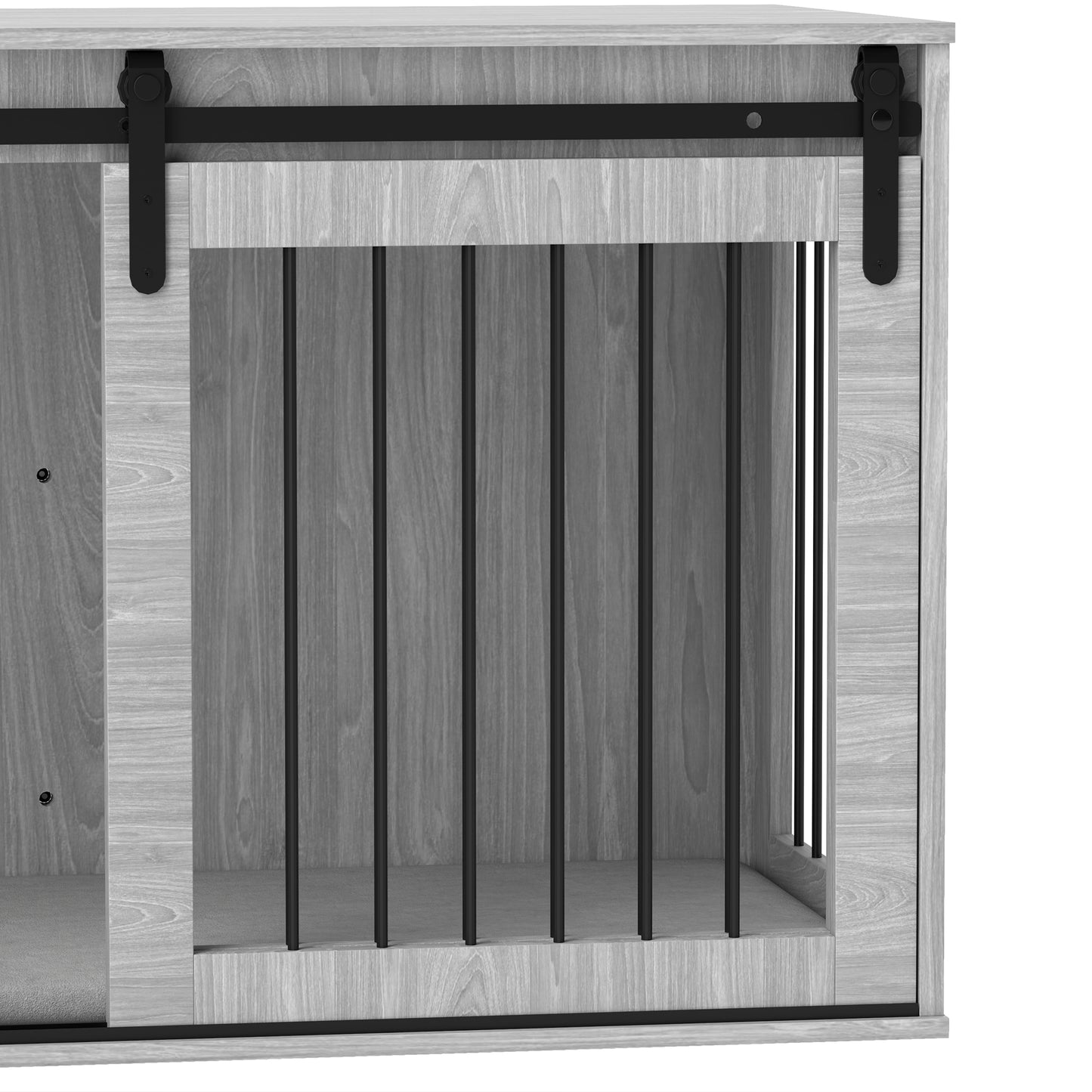 46.46'' Dog Crate Furniture with Removable Cushion & Security Latch for Extra Large Dogs - Grey
