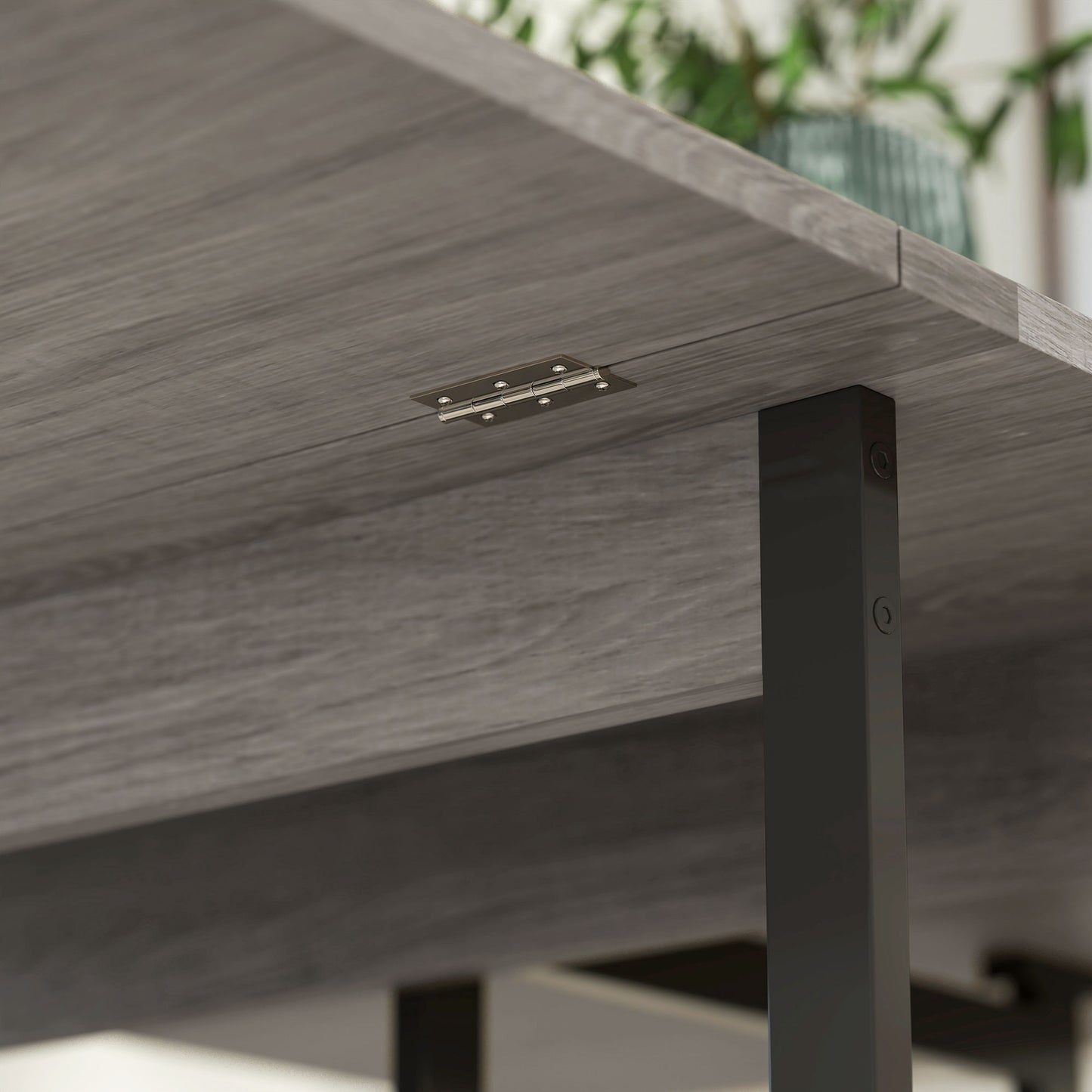 Four-Person Drop Leaf Table - Grey Wood-Effect