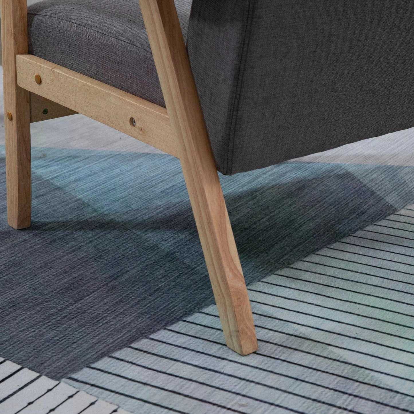 Minimalist Wooden Accent Chair with Padded Seat