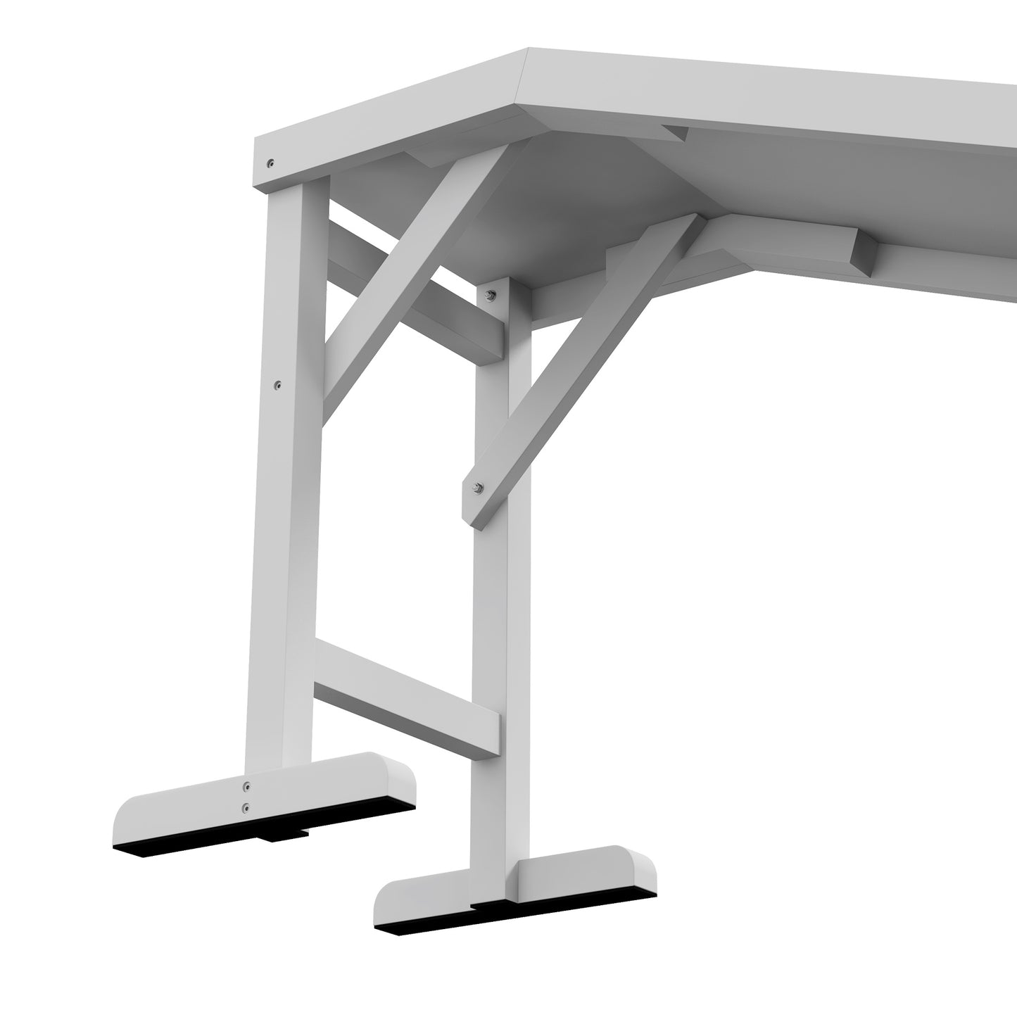Pet Ramp for Dogs with Non-Slip Carpet and Top Platform - White & Grey