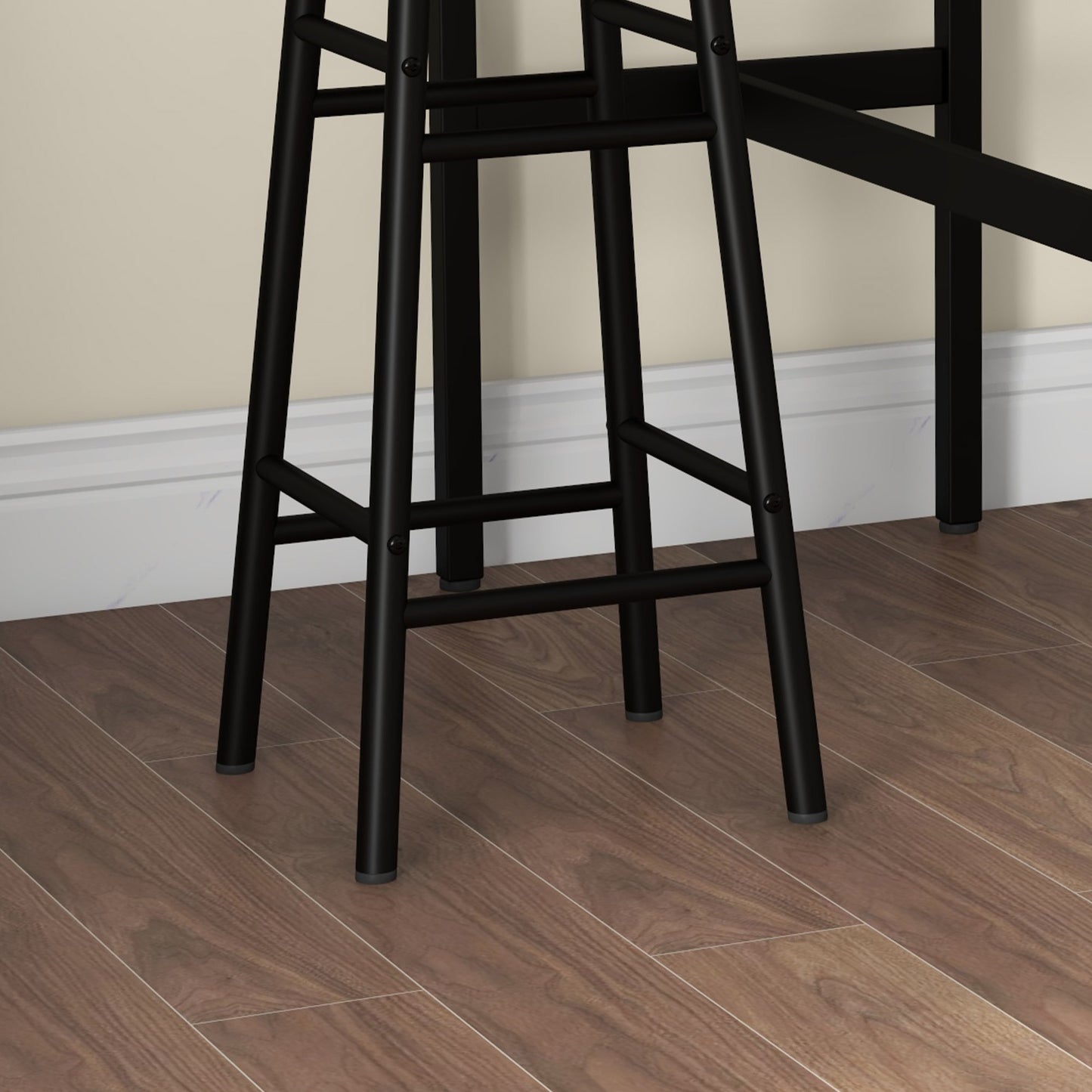 3 Piece Bar Table Set with 2 Stools, Industrial Bar Table and Stool Set, Dining Table and Chair Set, Rustic Brown