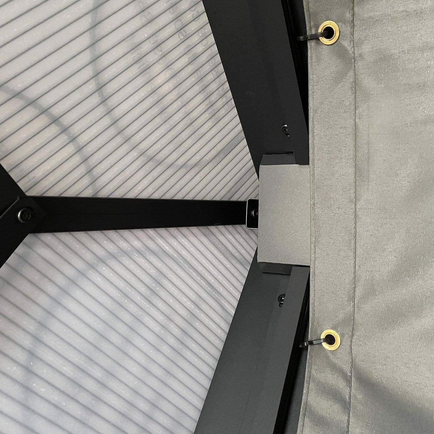 3.6 x 4m Hardtop Gazebo Canopy with Polycarbonate Roof, Aluminium Frame, Permanent Gazebo, Dark Grey