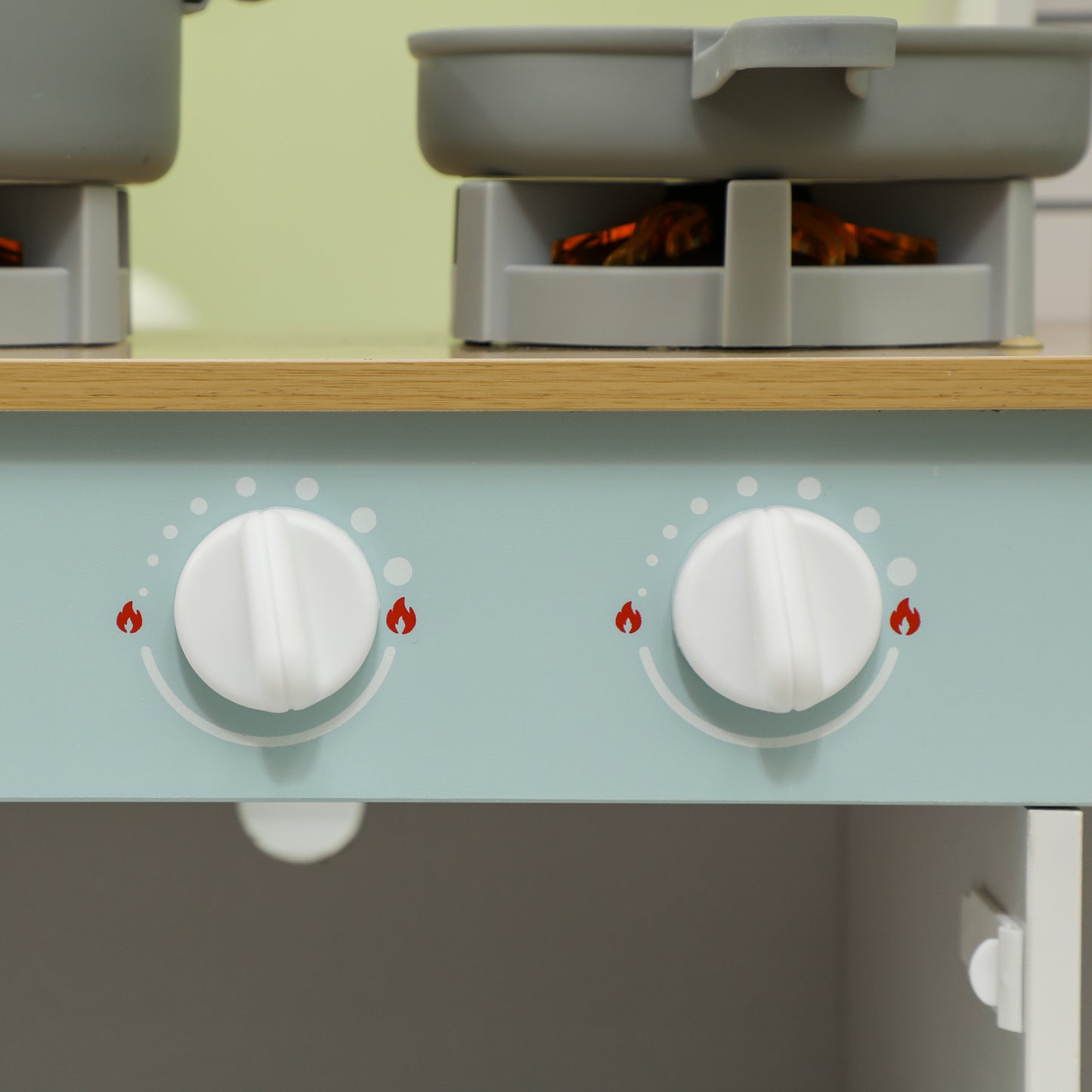 Toy Kitchen, Pretend Role Play Kitchen with Hob, Sound, Light, Coffee Machine, Ice Maker, Microwave