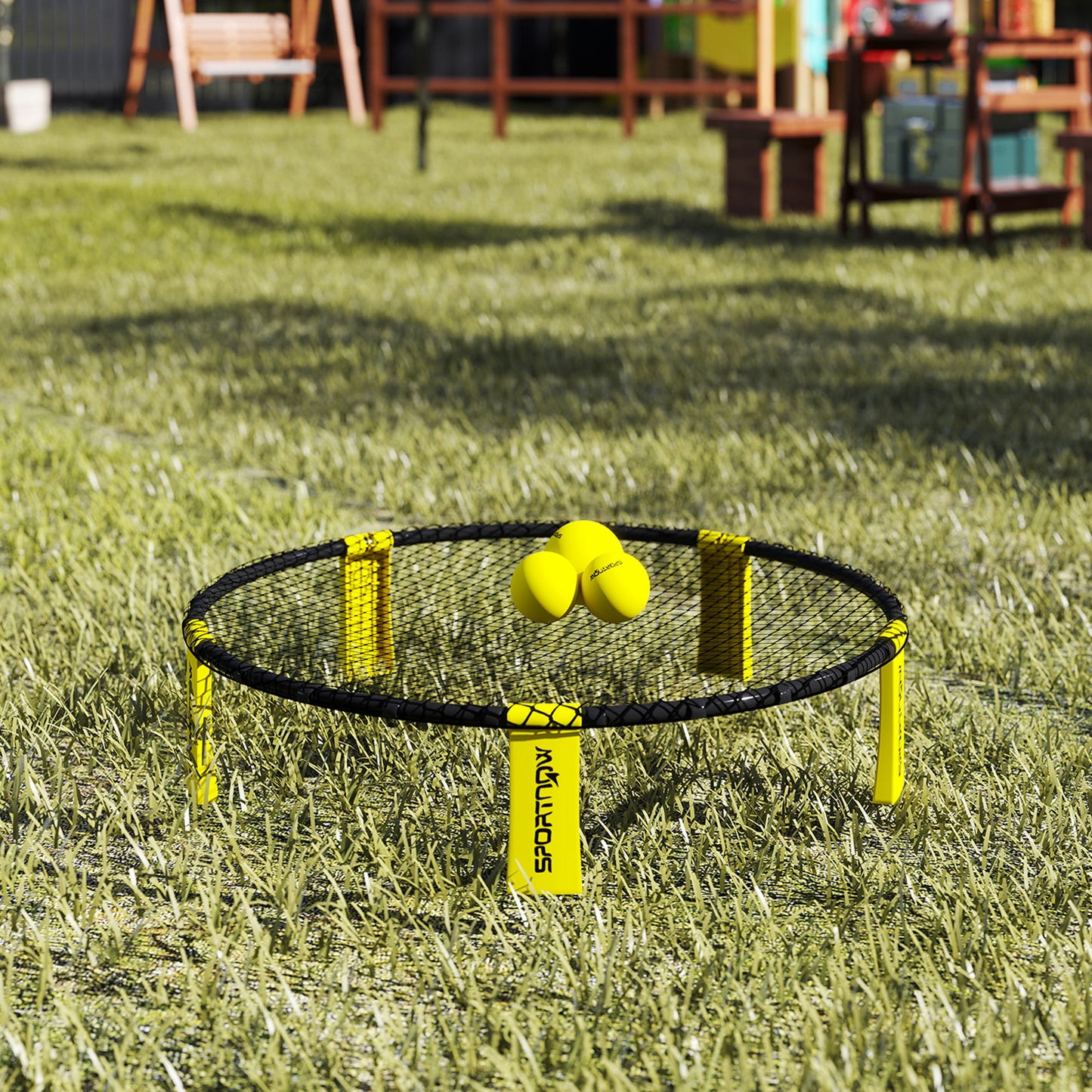 Spike Game Set, Mini Beach Games Set with Net, 3 Balls and Ball Pump, Portable with Carrying Bag for Outdoor Team Sports