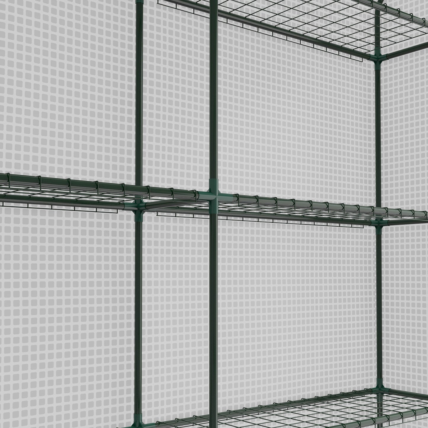 8 x 6ft Walk-In Greenhouse, with Shelves - White