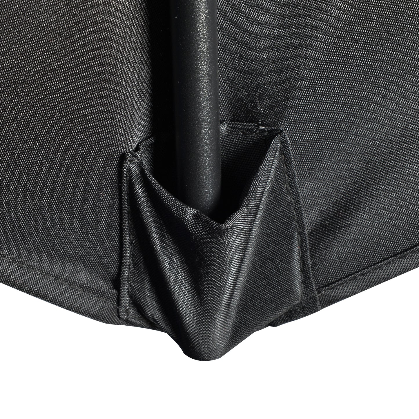2.7m Garden Half Parasol, Outdoor Balcony Umbrella with 5 Steel Ribs, Patio Sun Shade, Black