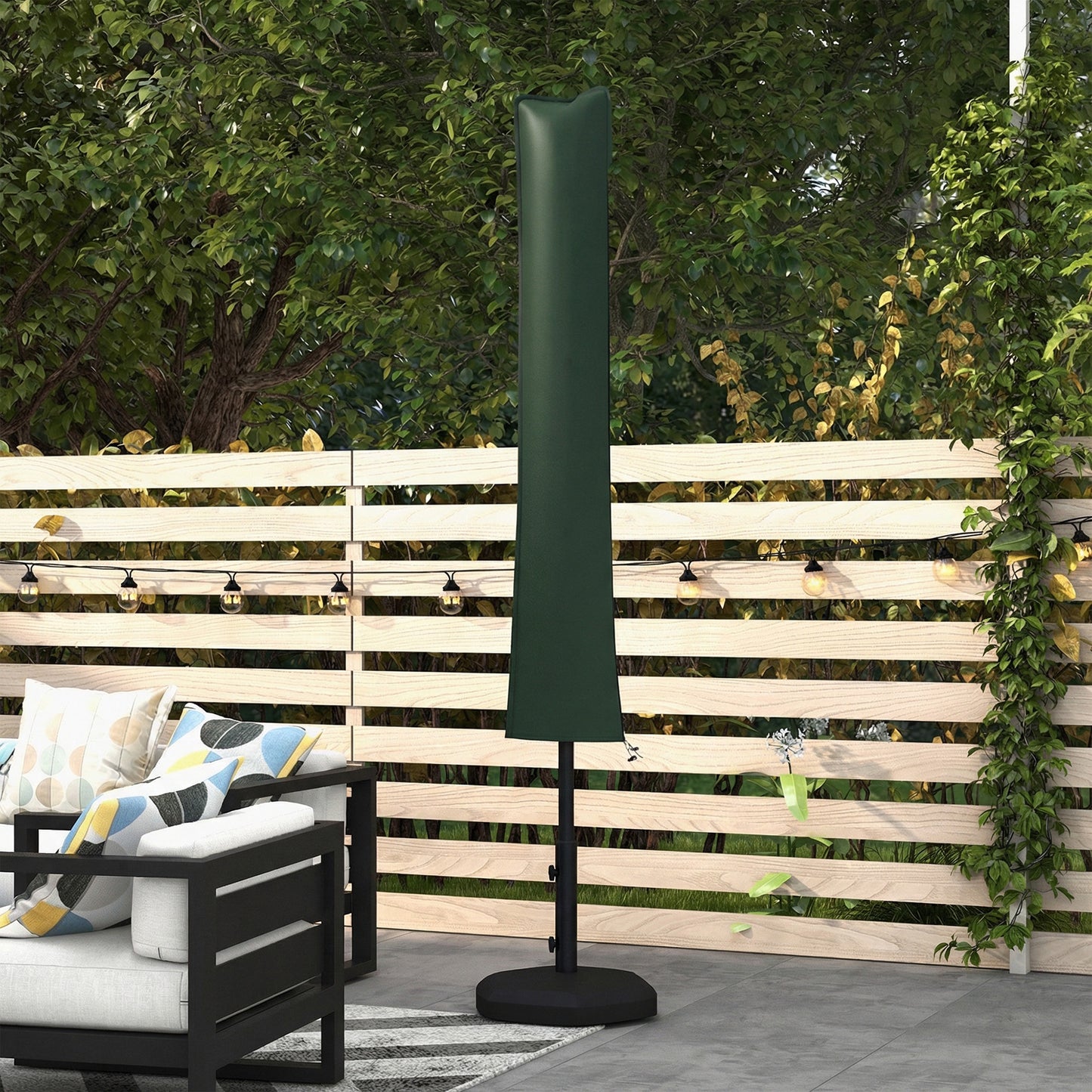 Parasol Cover, Cantilever Umbrella Cover for 2-3.5 m Parasols, Banana Umbrella Protector with Zipper, Green