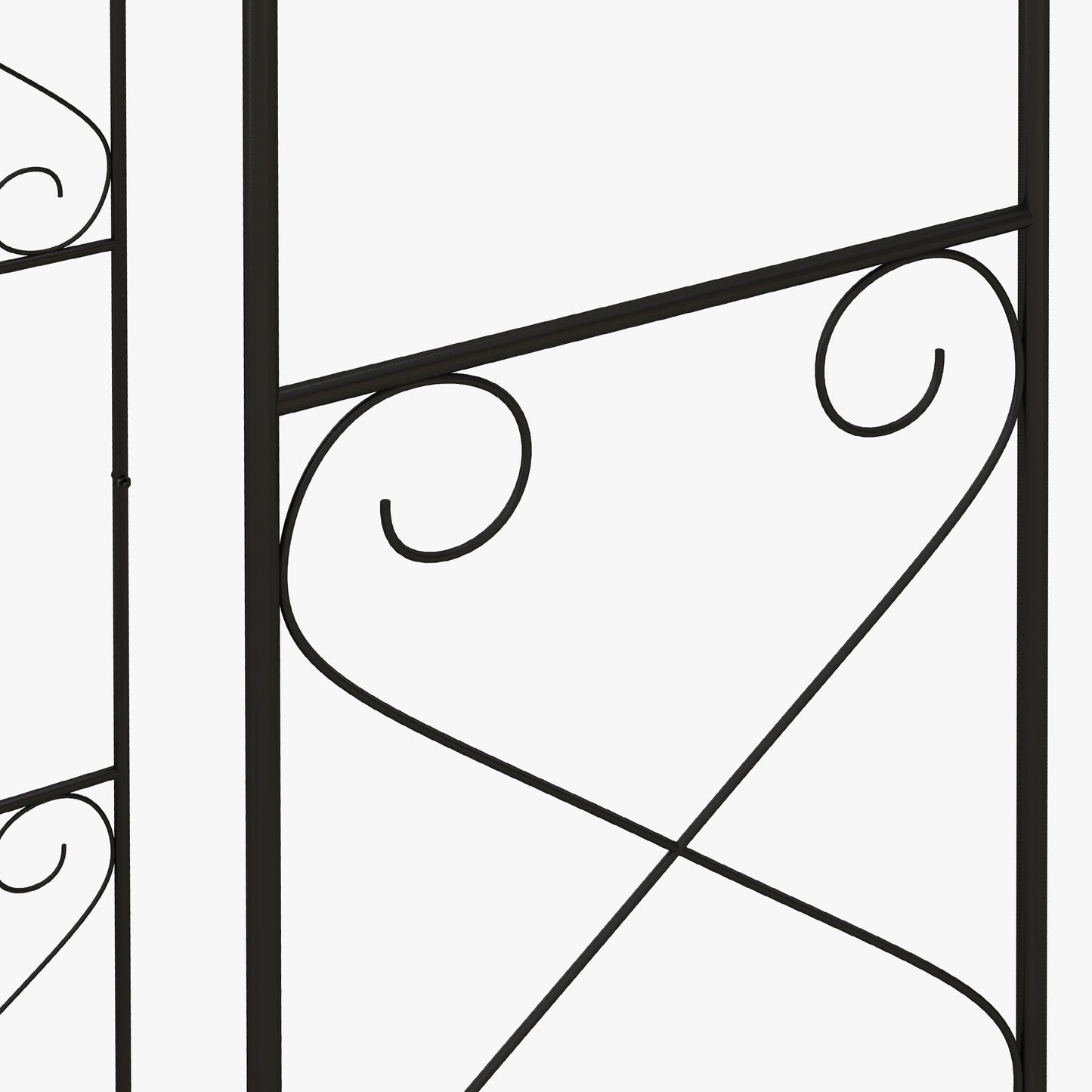 Garden Arch with Double Gates, Metal Garden Arbor for Climbing Roses & Vines