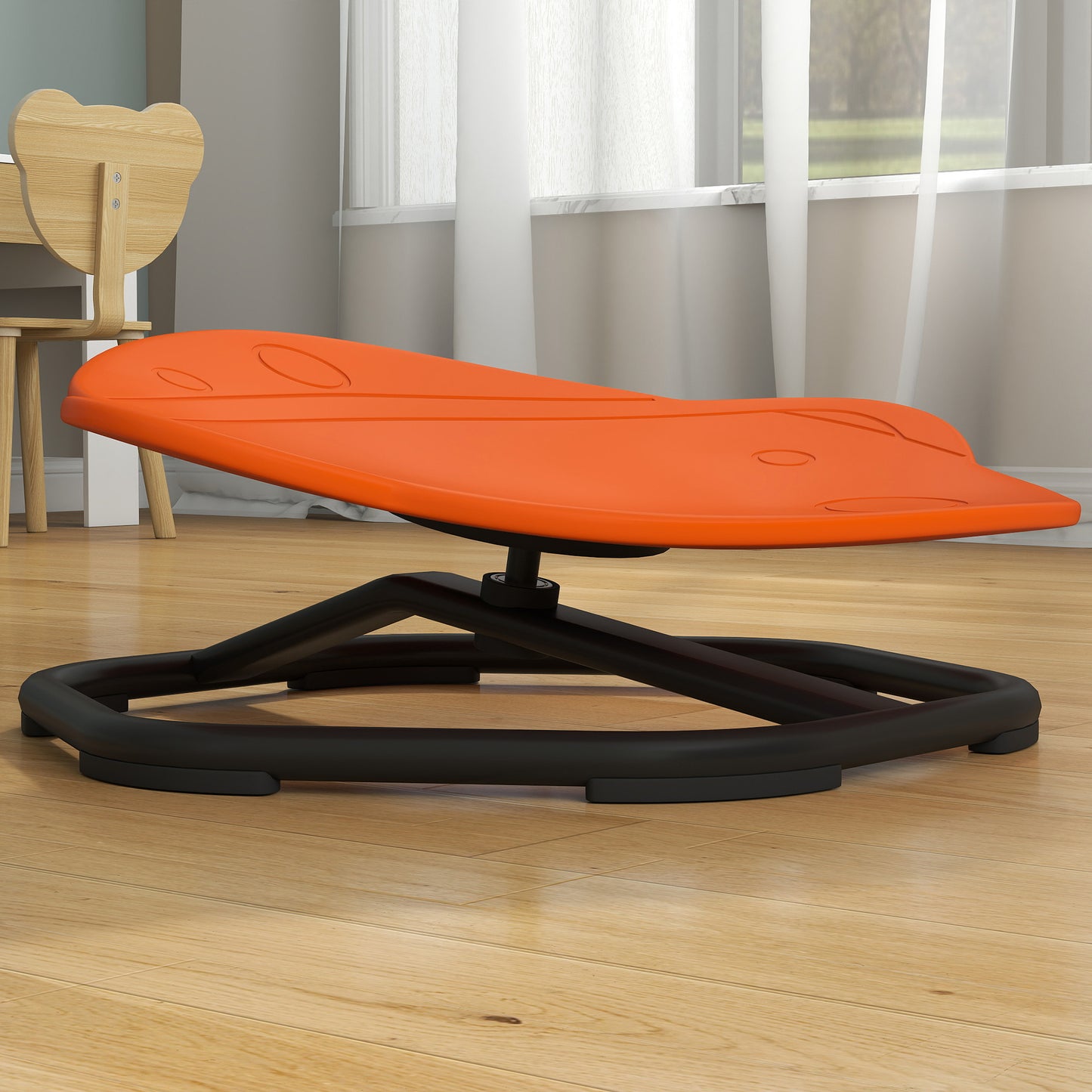 Planet-Shaped-kids Swivel Chair, Sensory Spinning Chair for Balance, Coordination Training, Orange