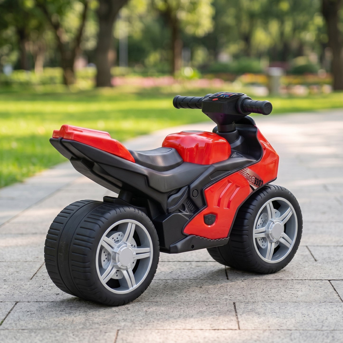 Balance Bike with Music Extra-Wide Wheels Toddler Bike for Boys Girls Red