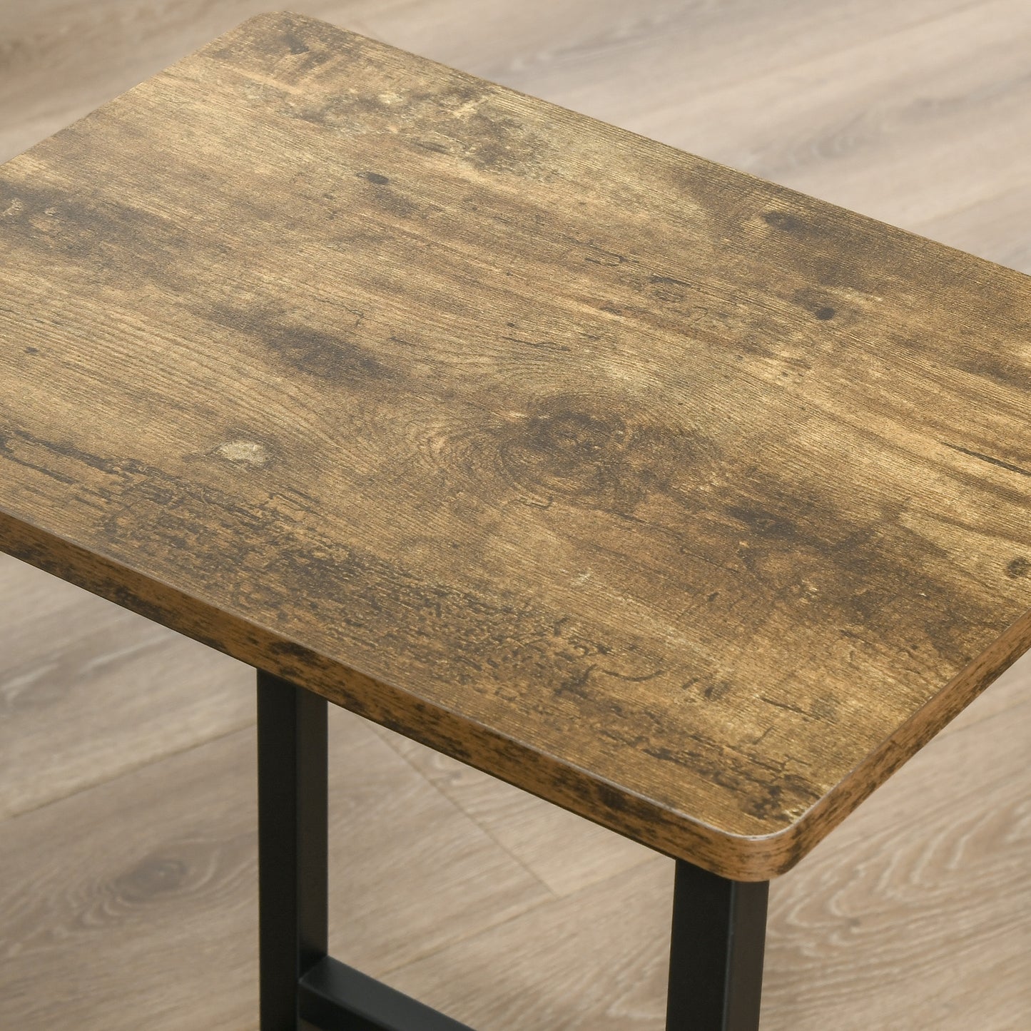 Industrial Bar Stools, Set of 2 Kitchen Breakfast Bar Chairs with Footrest, Counter Height Island Stools for Dining Area