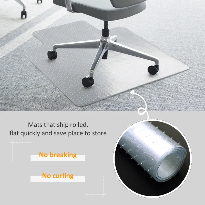 Non Slip Stud Indentation Frosted Office Chair Mat / Carpet Protector