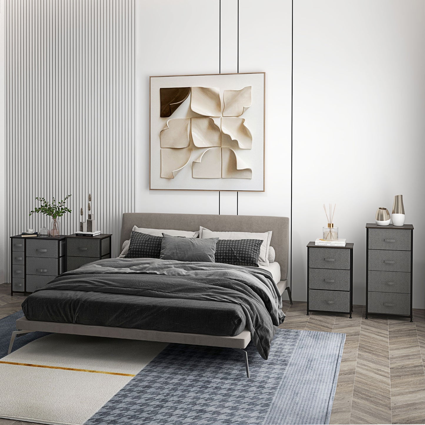 Chest of Drawers with 7 Drawers, Fabric Drawers with Large Storage Space, Drawers Dresser with Metal Frame