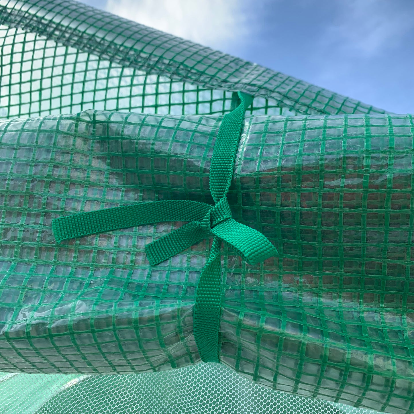 Walk-in Polytunnel Garden Greenhouse, Outdoor Mesh Door Greenhouse with PE Cover and 6 Windows, 3.5 x 3 x 2m, Green