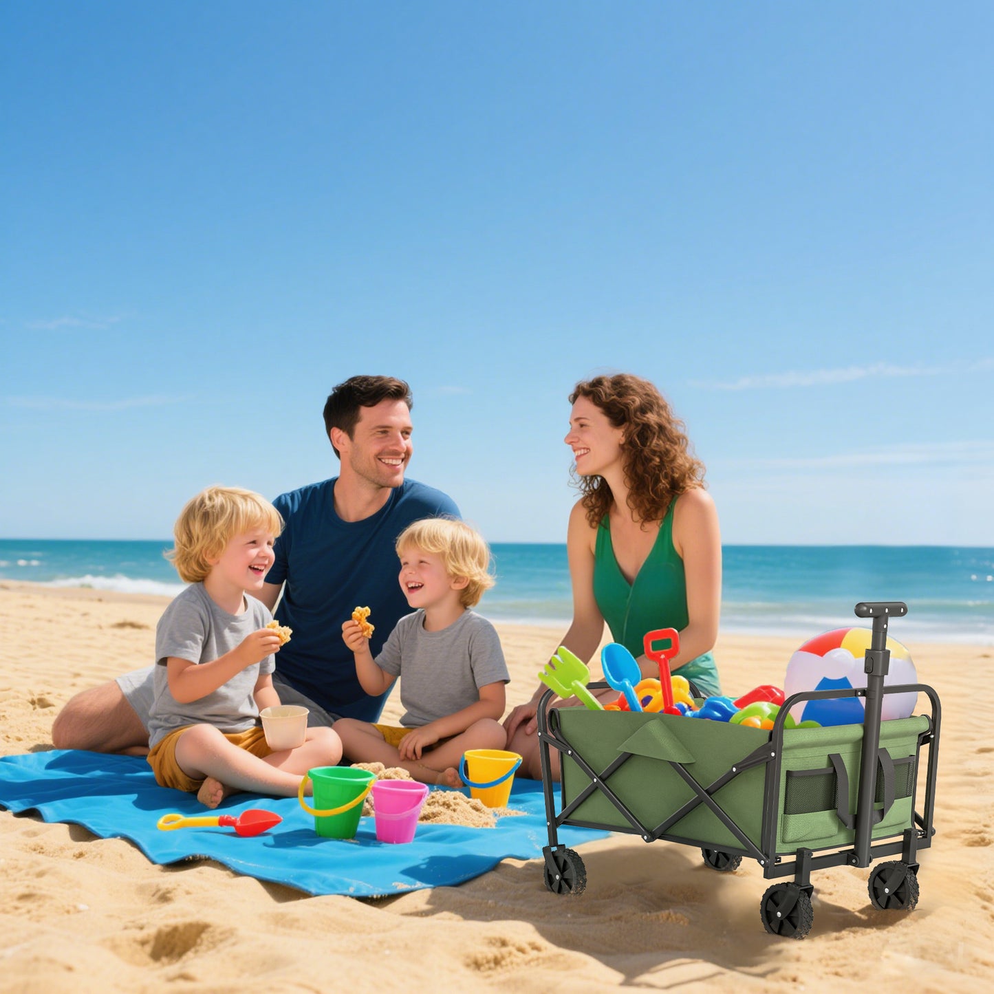 93L Festival Trolley on Wheels, Garden Folding Trolley Cart