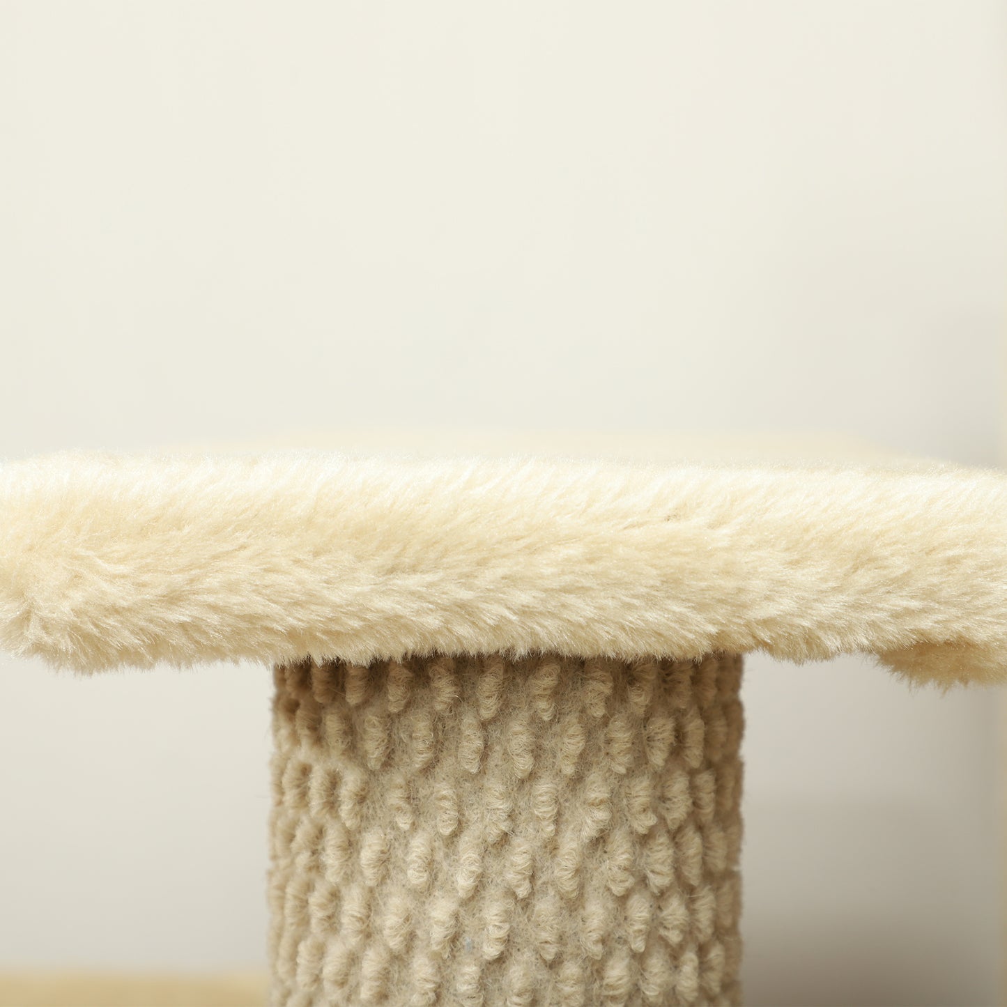 4-step Pet Stairs with Scratching Posts, Platforms, Toy Ball, Beige