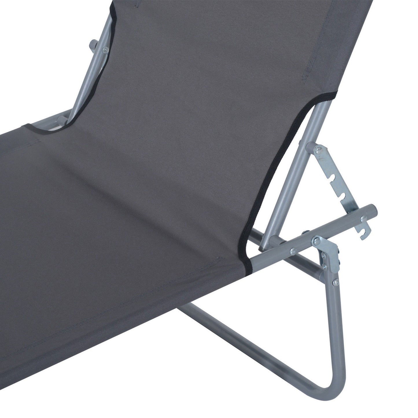 Outdoor Foldable Sun Lounger, 4 Level Adjustable Backrest Reclining Sun Lounger Chair