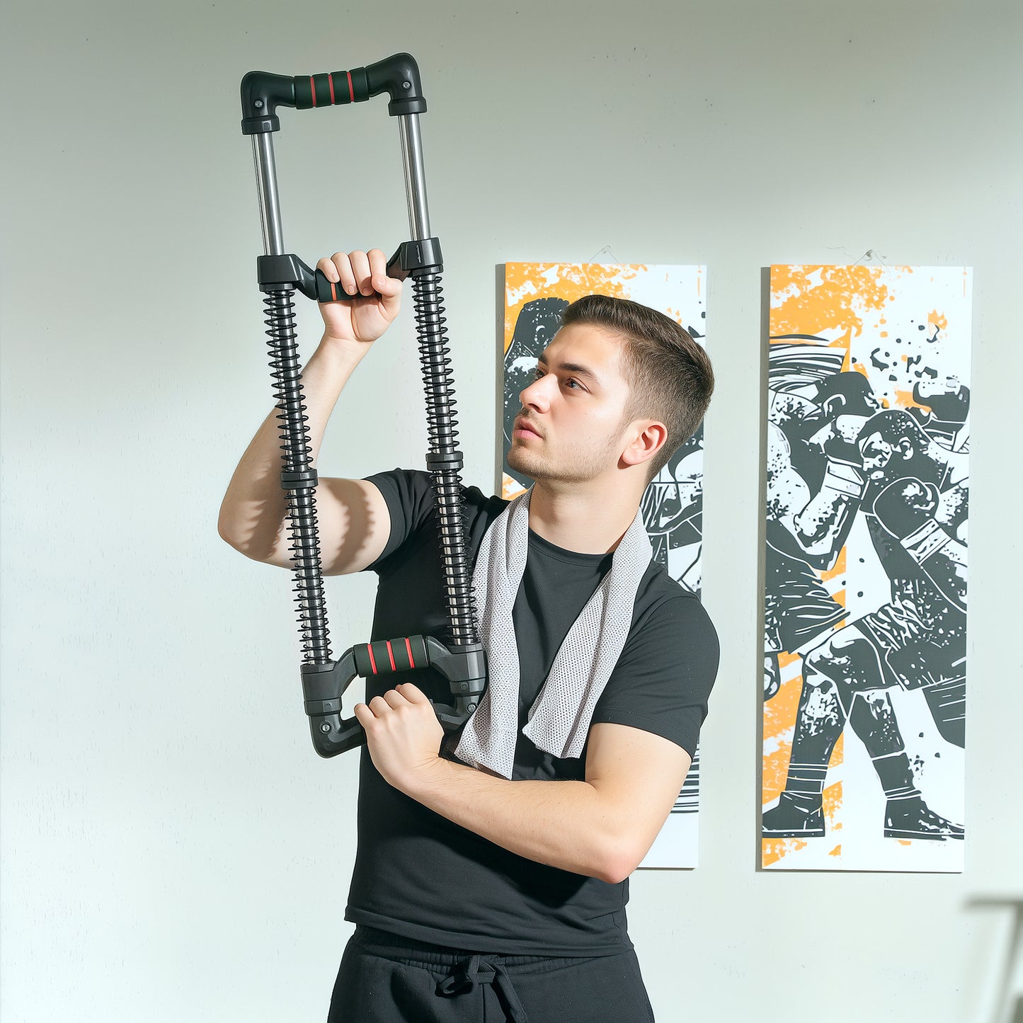 Chest Expander, with 10-50kg Adjustable Resistance, for Home Gym, Office, Travel Workout