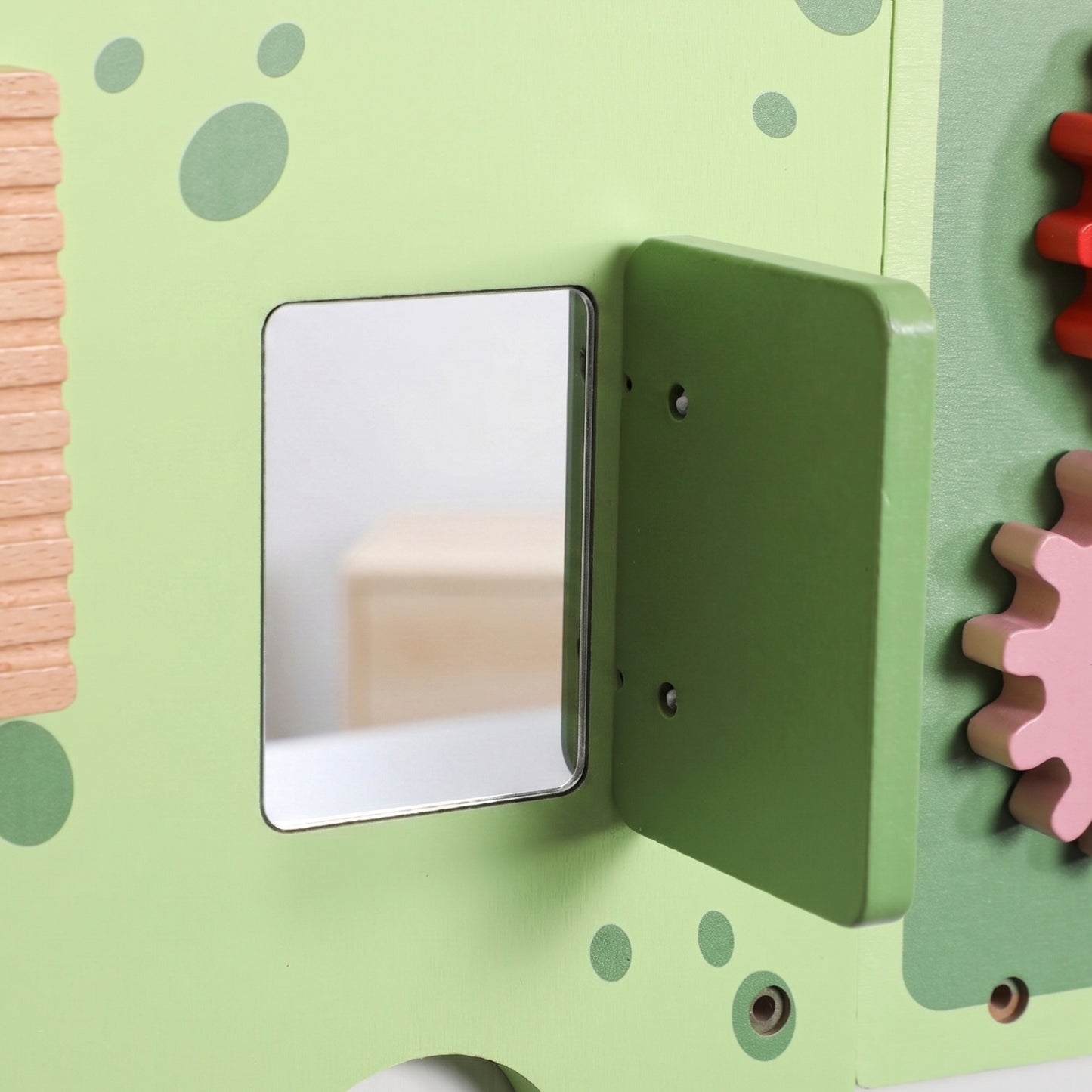 Busy Board Panels, Wall Mounted Montessori Inspired Busy Board, Toddler Learning Centre Dinosaur Theme, Green