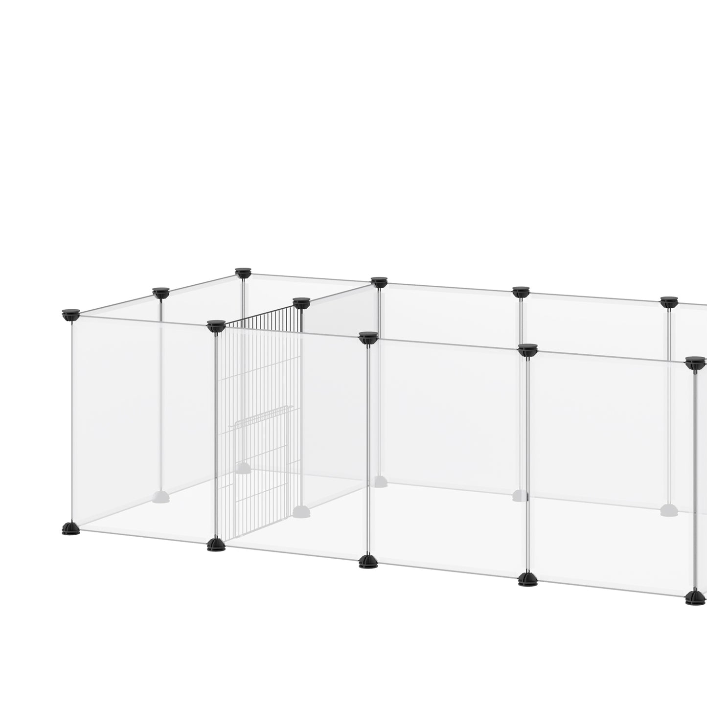 18-Panel Small Animal Cage, Pet Playpen, for Guinea Pigs, Hedgehogs - White