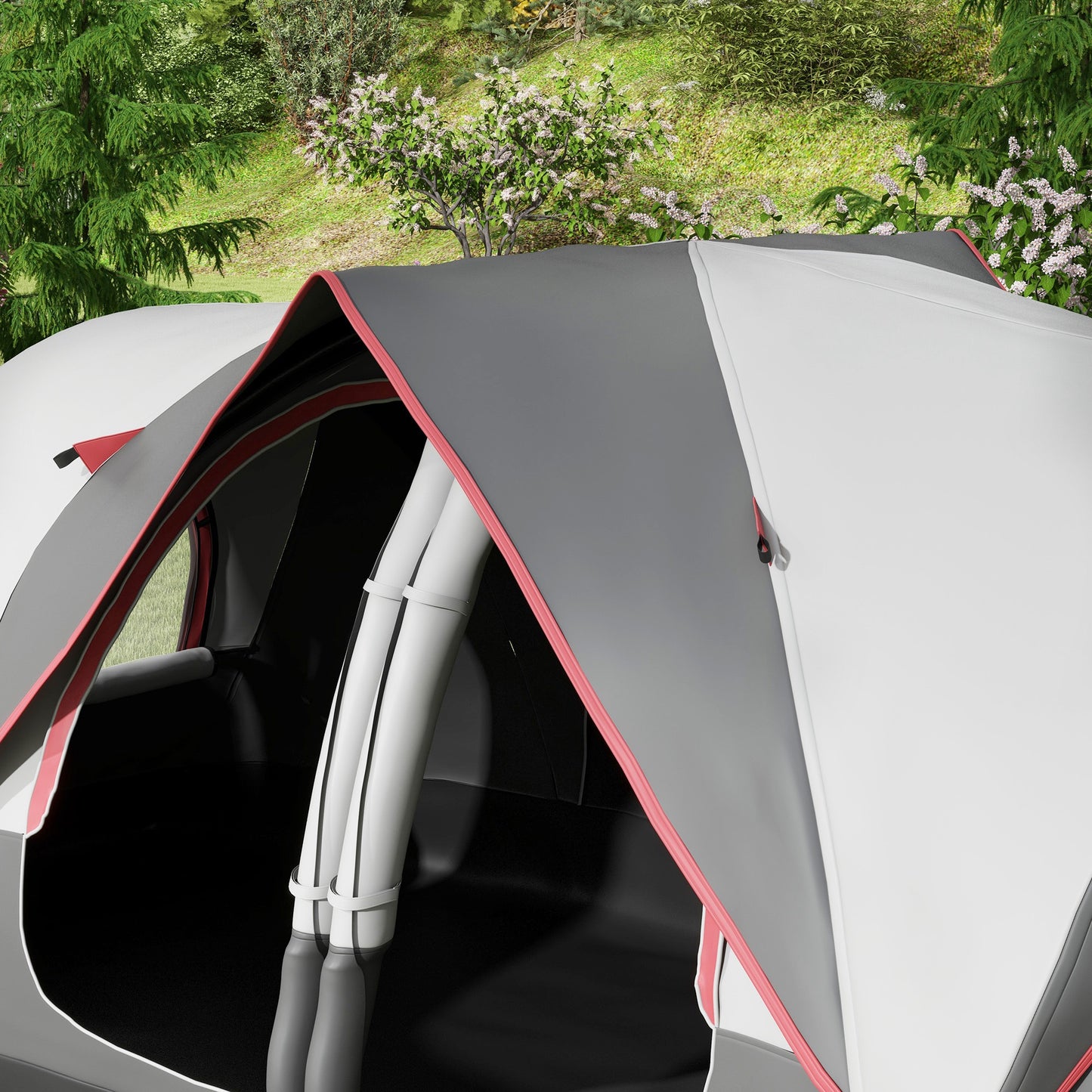 Camping Tent for 6 Man with 2000mm Waterproof Rainfly and Carry Bag for Fishing Hiking Festival, Grey