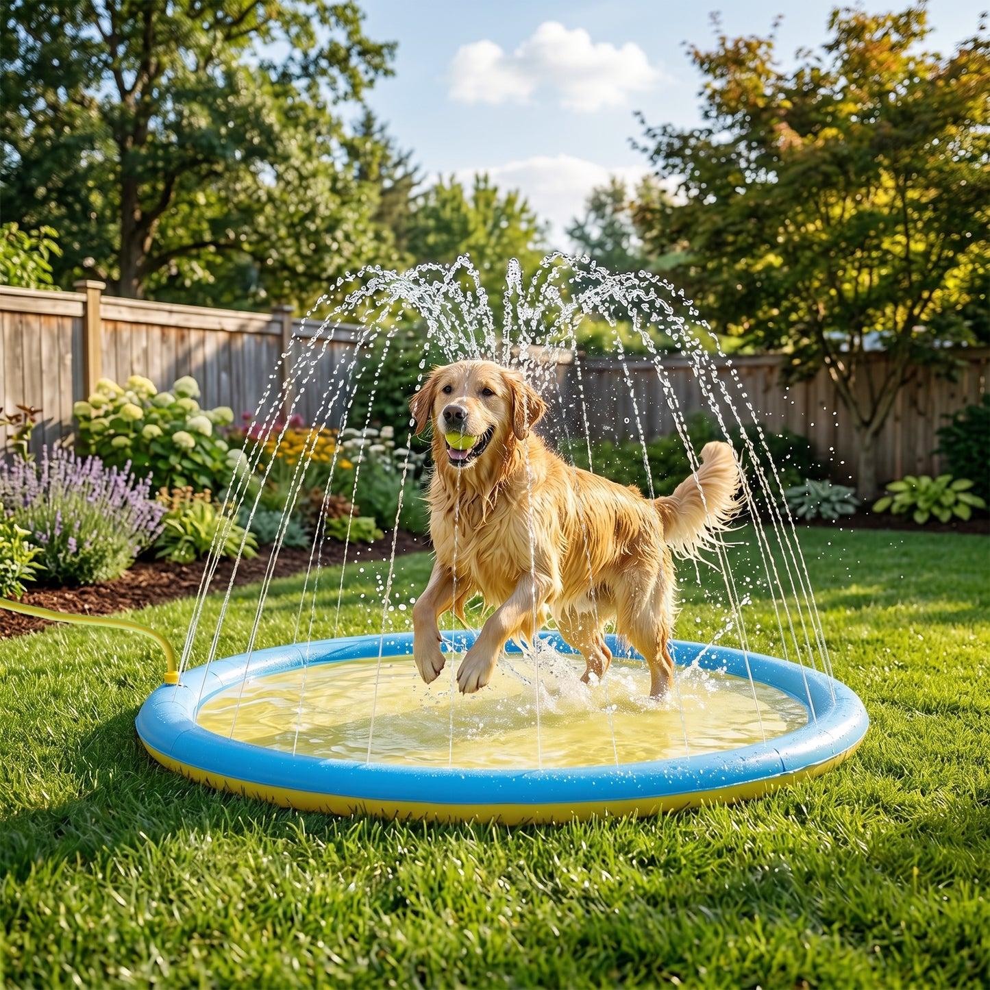 Dog Splash Pad for Pets Dog Bath Pool Water Game