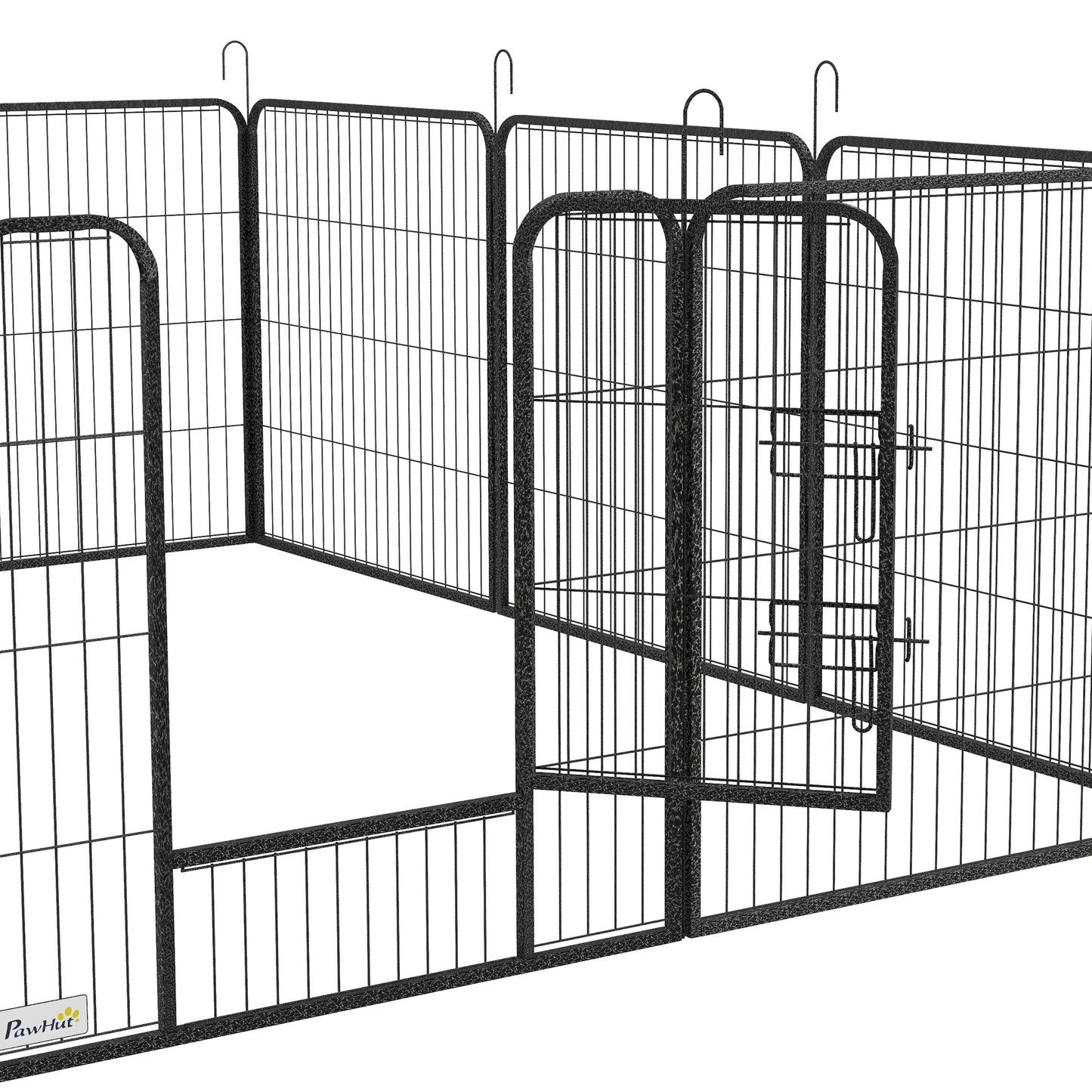12 Panels Heavy Duty Puppy Playpen, for Small Dogs, Indoor and Outdoor Use - Silver