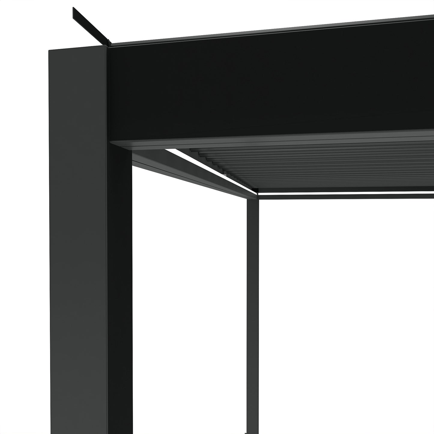 3 x 3(m) Electric Louvered Pergola with LED Lights, Aluminium Pergola Hardtop Gazebo with Remote