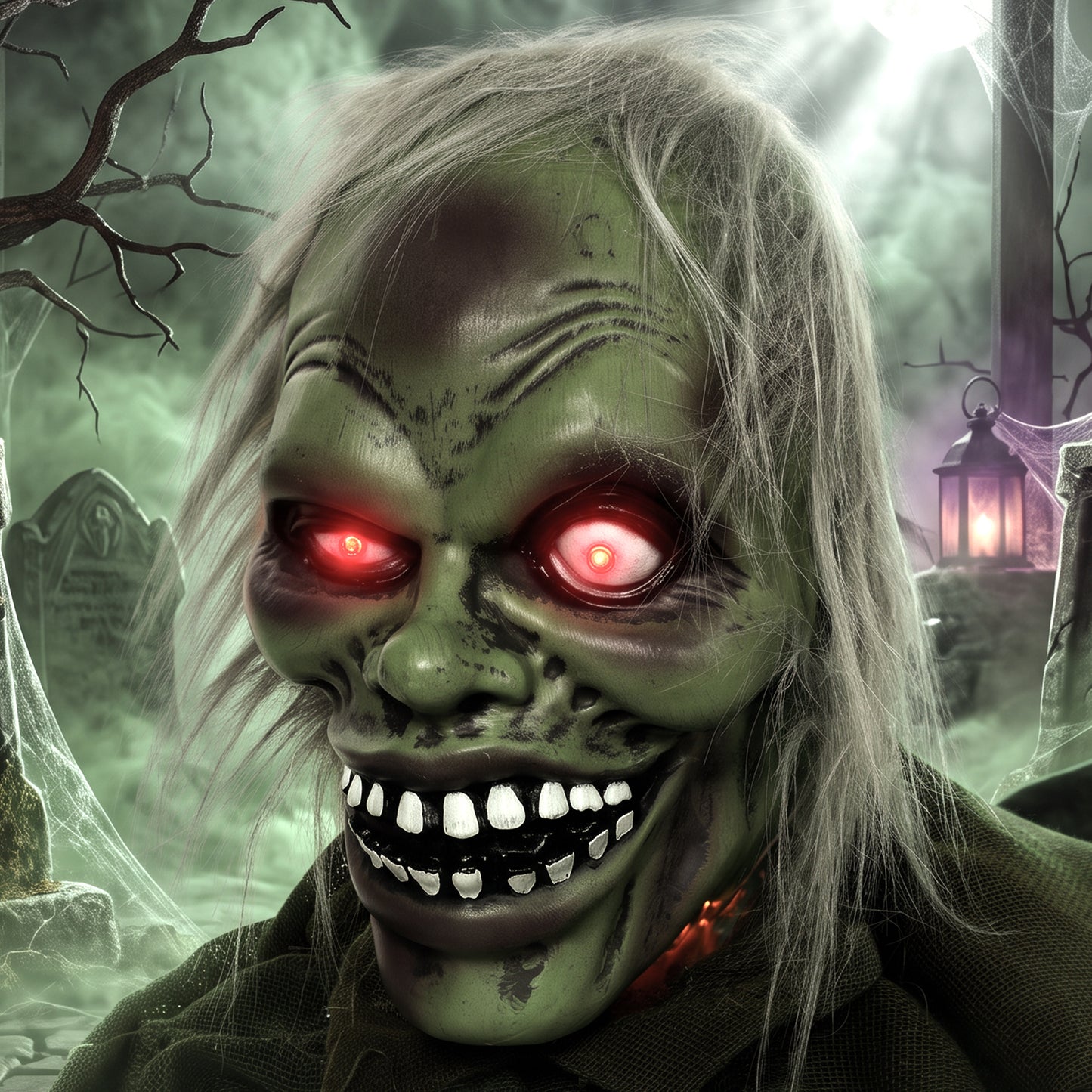Halloween Decoration Halloween Animatronic Crawling Zombie with Light-Up Eyes and Creepy Sound