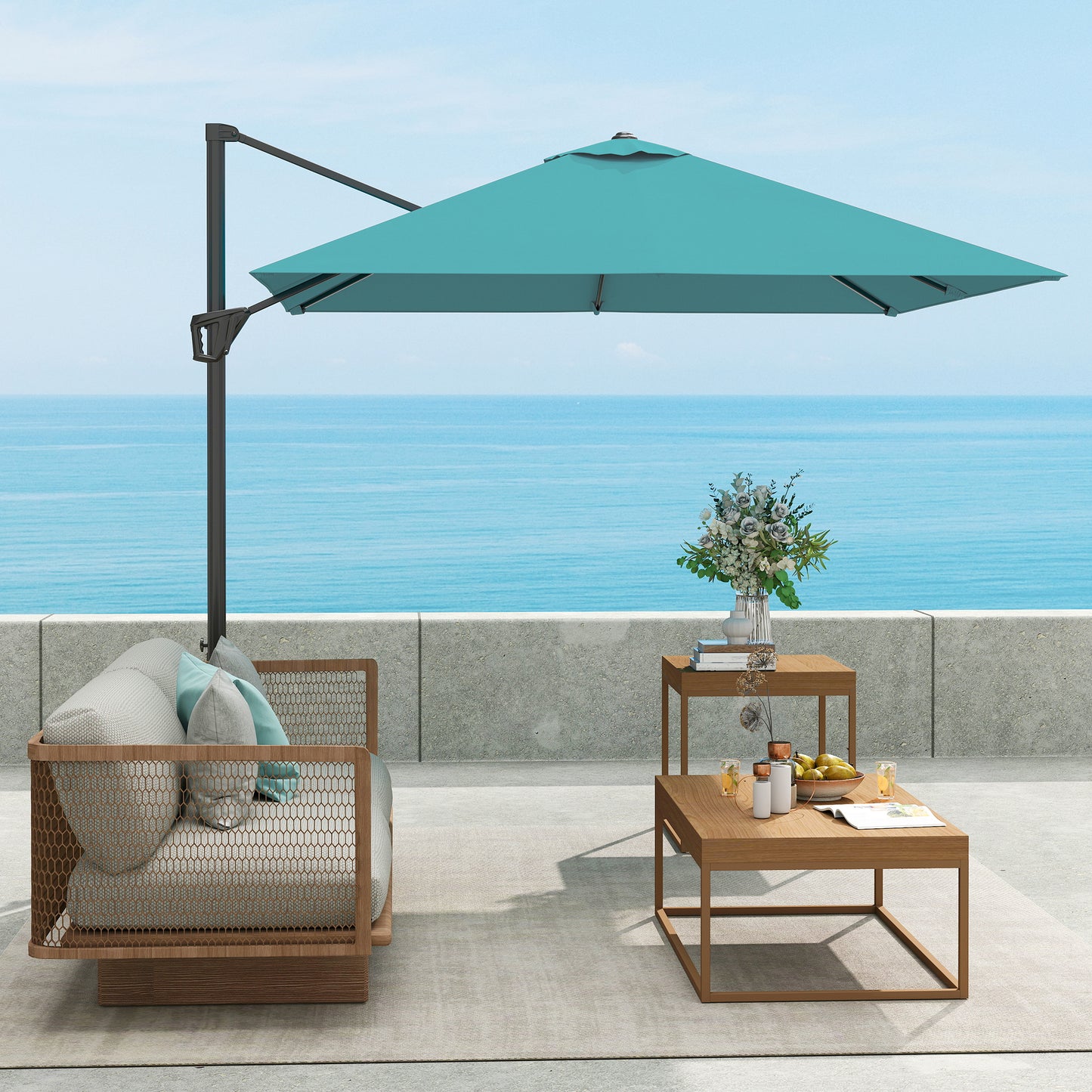 Patio Offset Parasol Umbrella - Blue