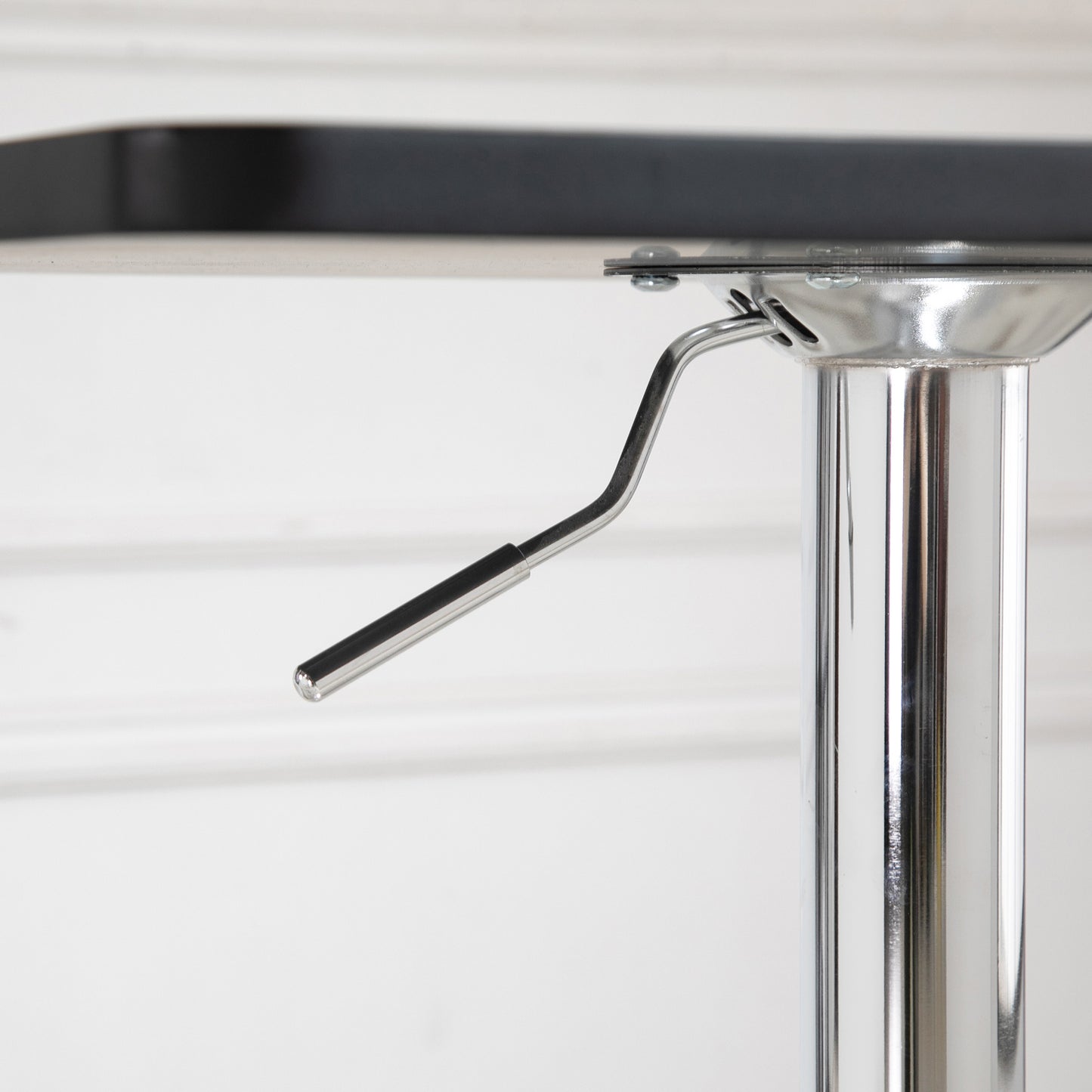 Modern Height Adjustable Counter Bar Table with 360° Swivel Tabletop and Electroplating Metal Base, Pub Desk for Living Room