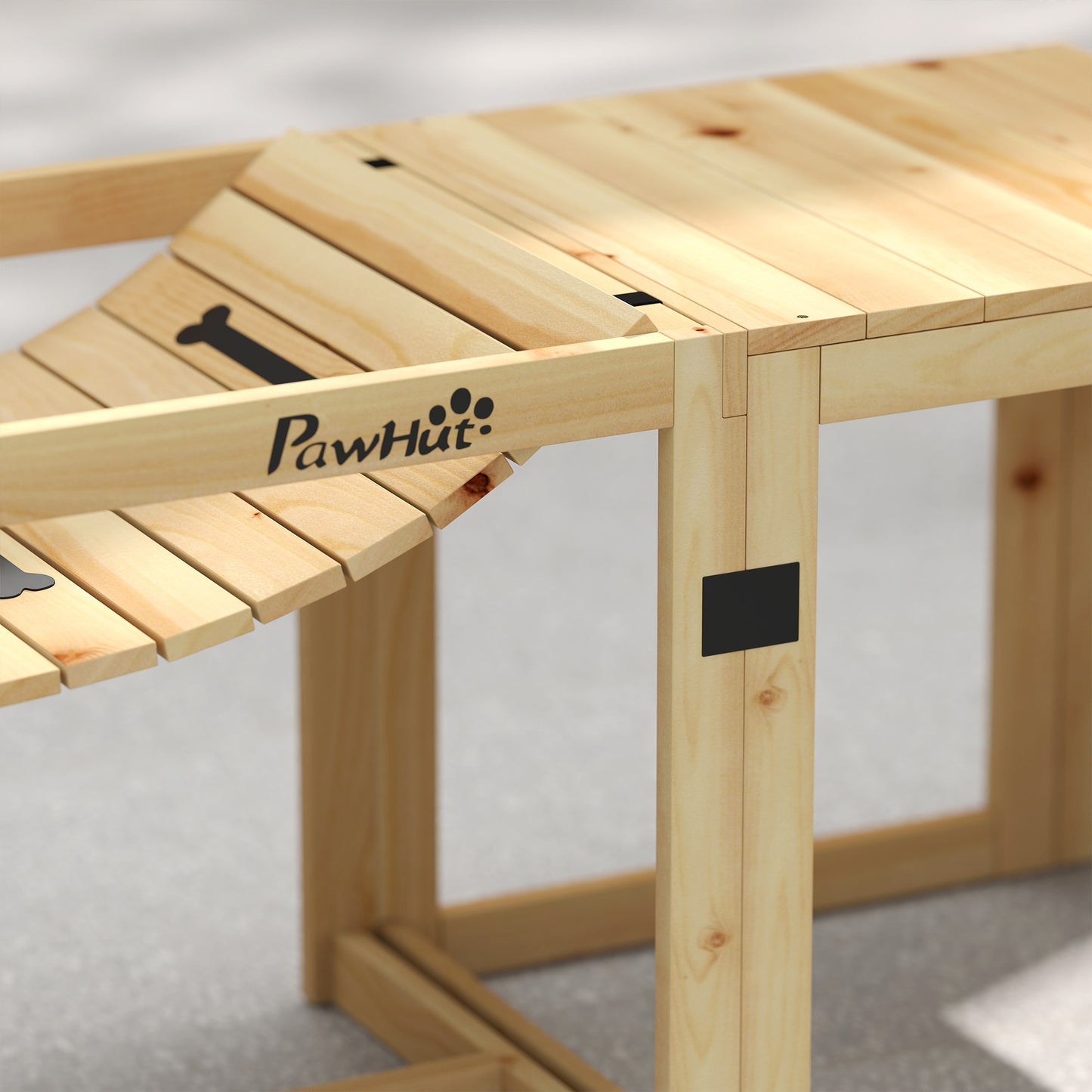 3 Pieces Wooden Dog Agility Training Equipment with Soft Bridge, Pause Platform and Pet Stair for Outdoor, Natural Wood