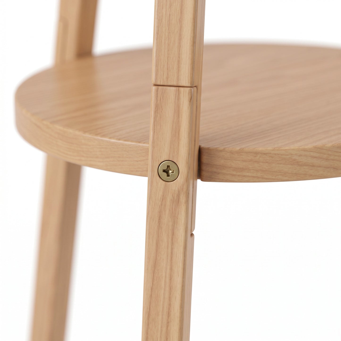 Bedside Light, Tripod Floor Lamp with Storage Shelf and Linen Shade for Living Room, 160cm, Natural Wood Colour