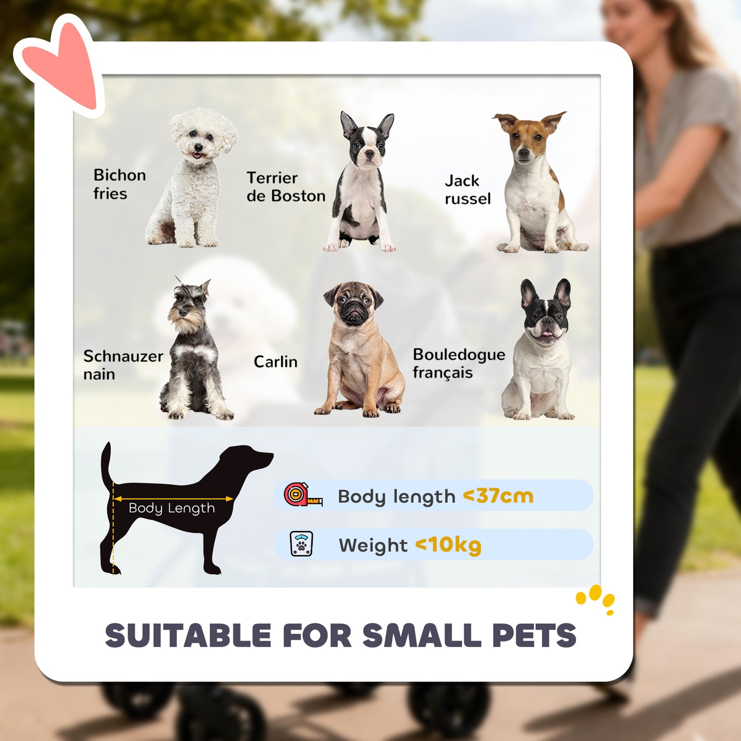 Pet Stroller, Foldable Dog Cat Stroller with Detachable Carrier, Wheels, Storage Basket, Secure Leash