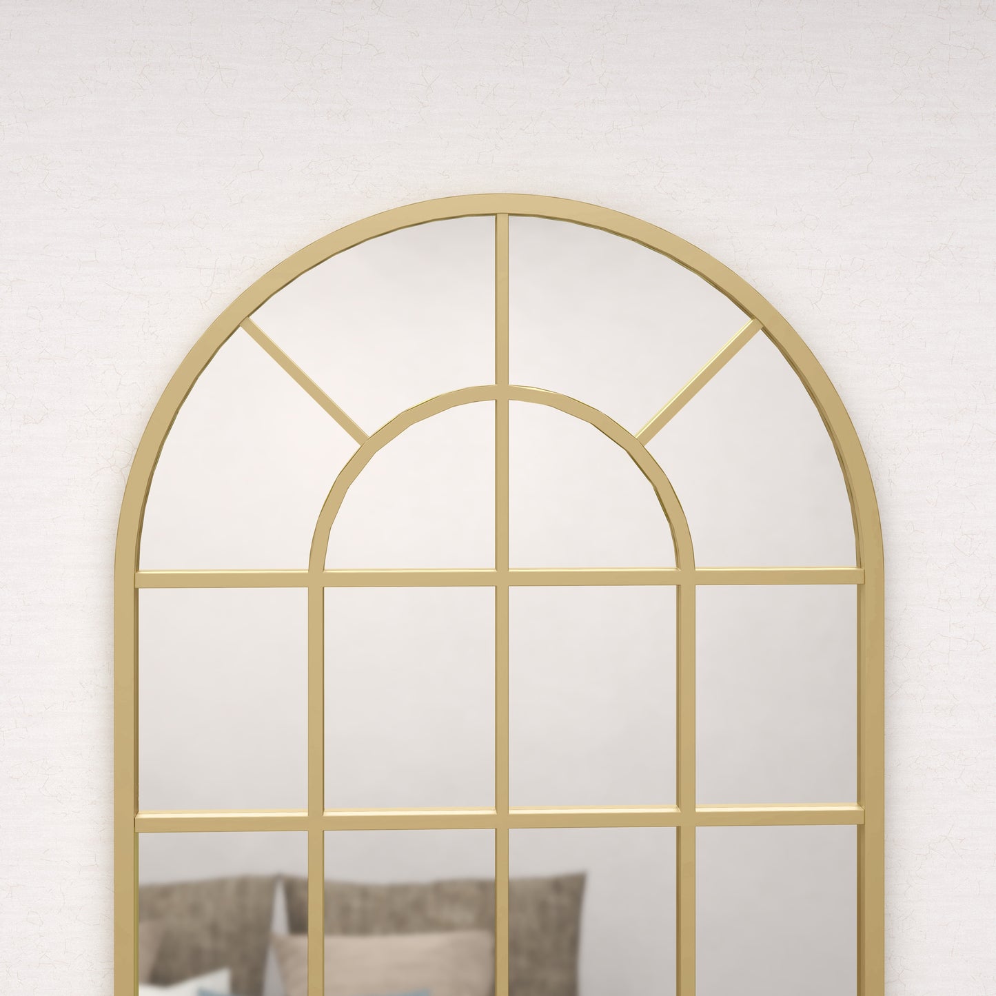 110 x 65 cm Arched Decorative Wall Mirror for Bedroom Living Room, Modern Window Bathroom Mirror for Home Decor