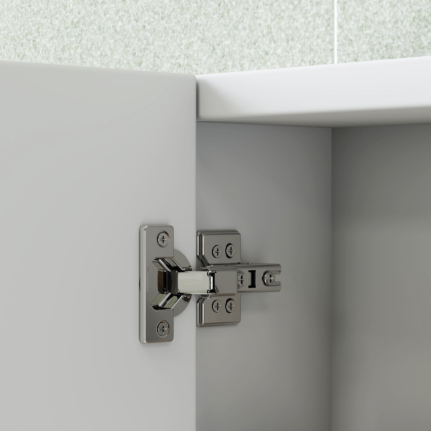 Three-Mirror Bathroom Storage Cabinet - White