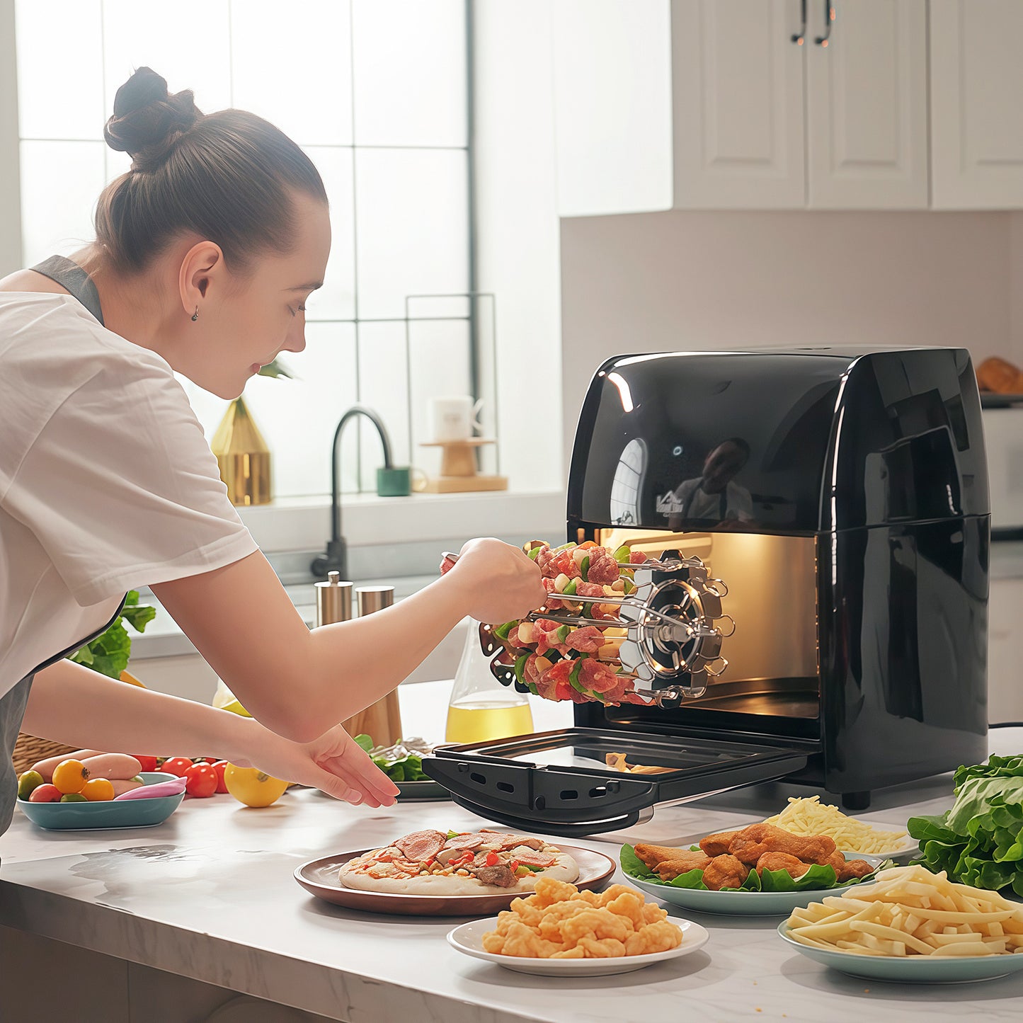 12L 8 in 1 Digital Air Fryer Oven with Roast, Bake, Dehydrate, 8 Preset Modes, Rapid Air Circulation, Timer, Inner Light
