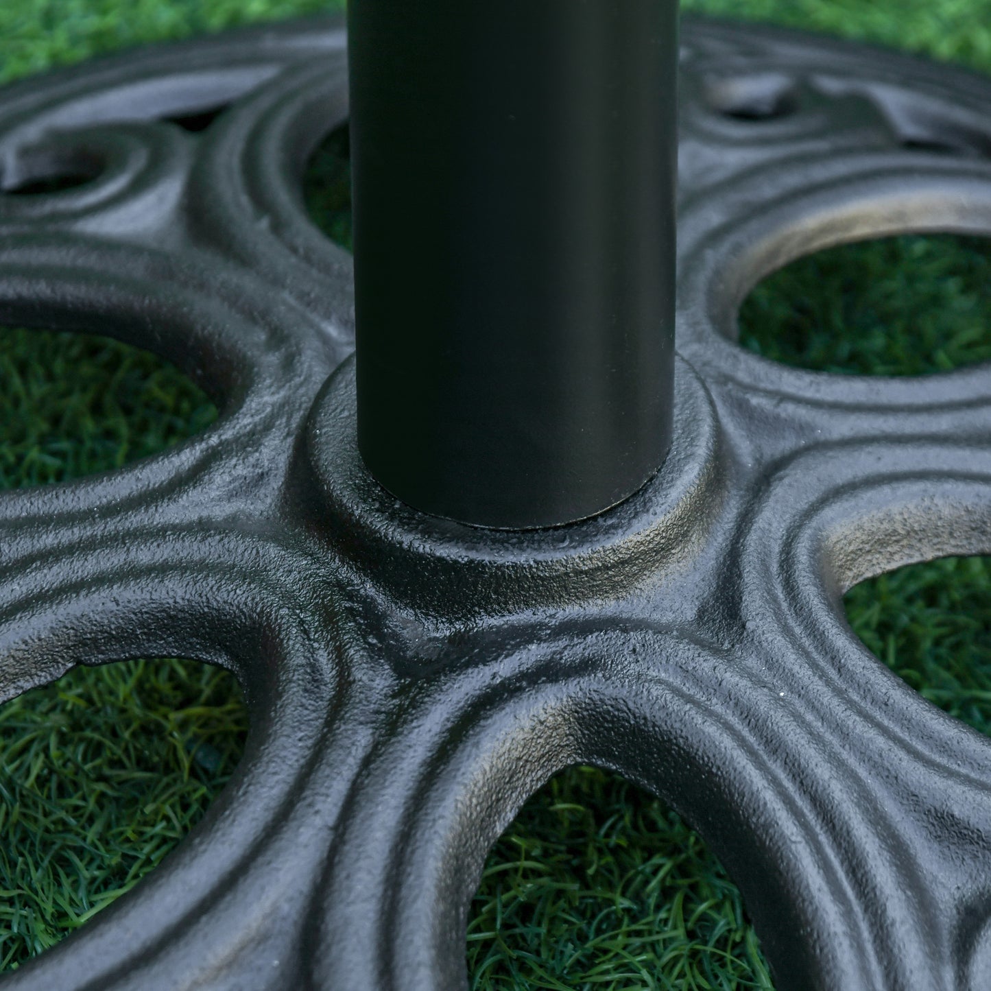 11.5 kg Cast Metal Round Patio Umbrella Base Stand, Umbrella Holder for Outdoor, Patio, Garden, Black
