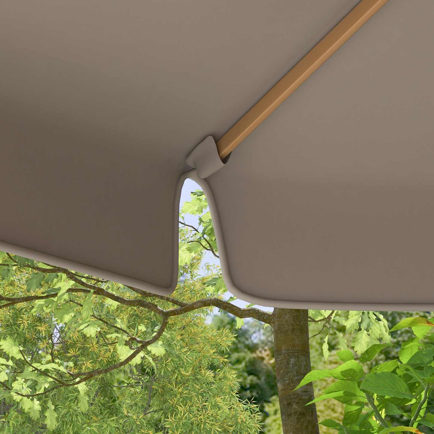 3.3m Elegant Wooden Parasol - Grey