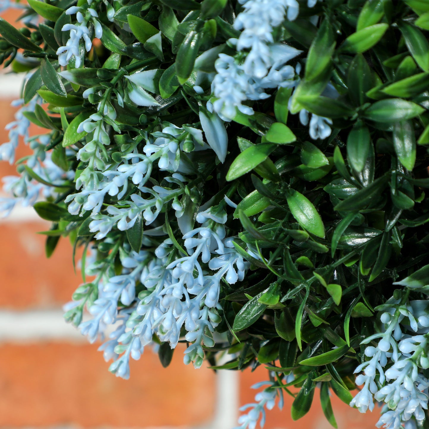 Set of 2 Artificial Plant Topiary Balls, UV-protected Fake Decorative Plants, Blue